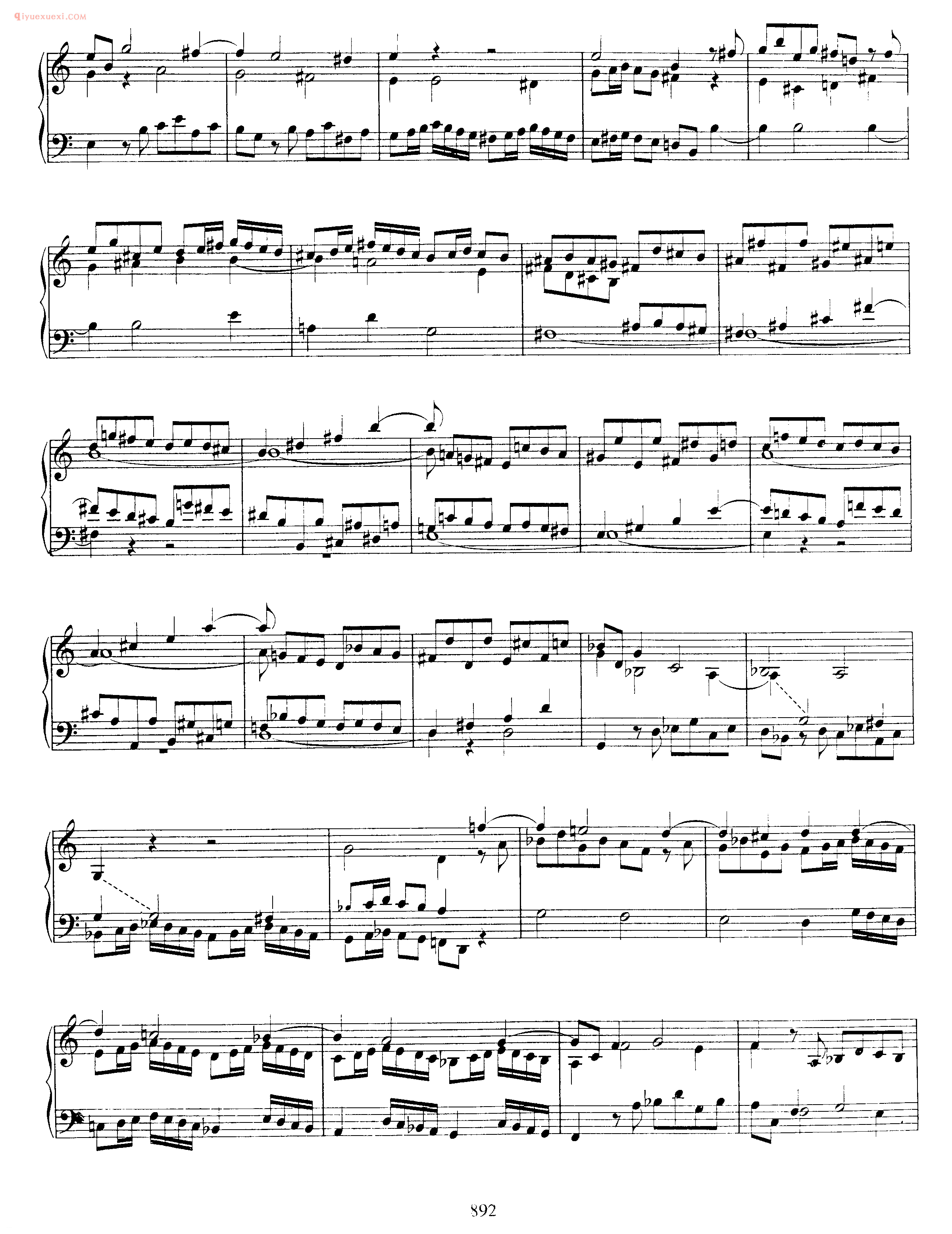 巴赫a小调赋格曲《Fugue_in A Minor_BWV 897》巴赫钢琴作品