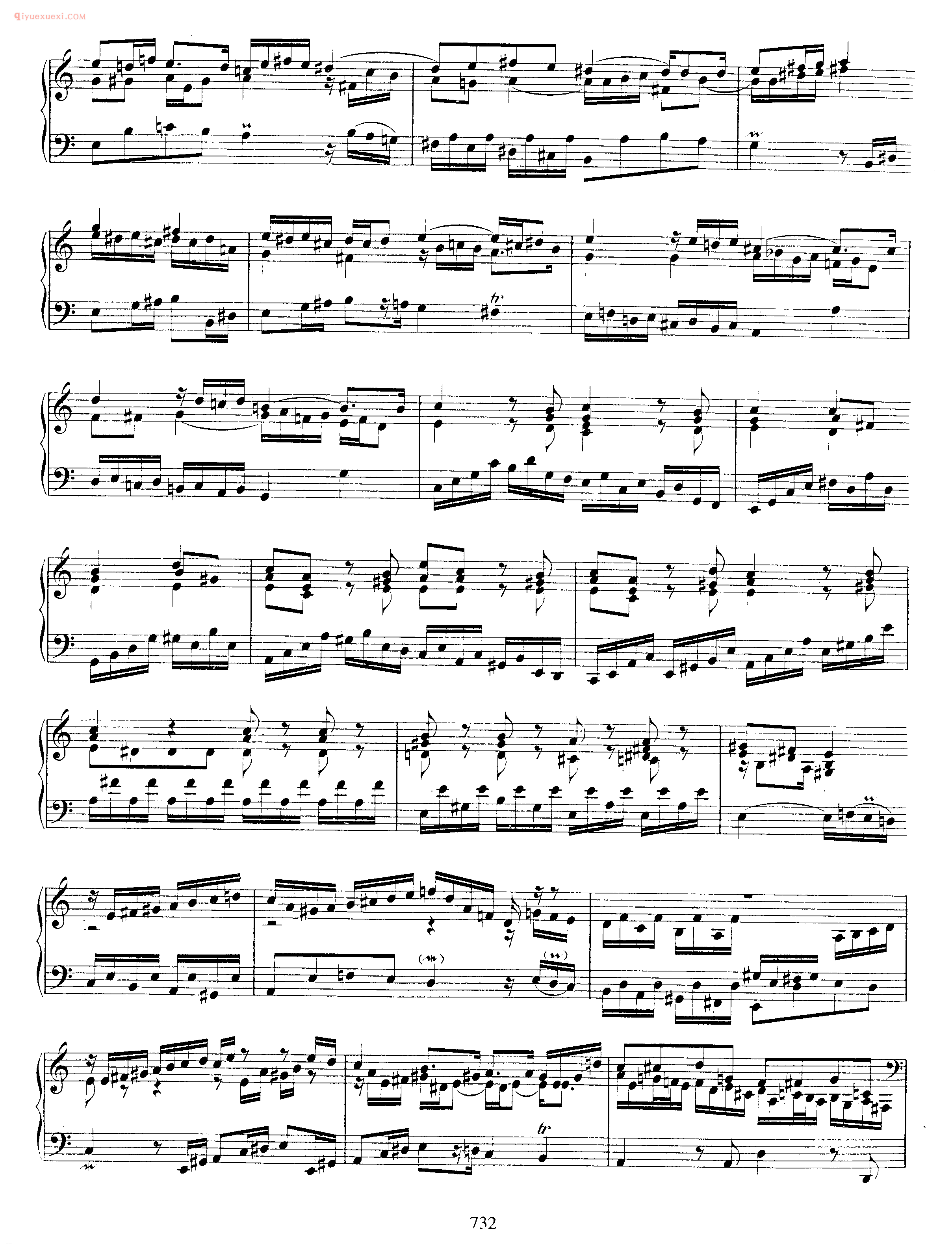 巴赫a小调赋格曲《Fugue_in A Minor_BWV 959》巴赫钢琴作品