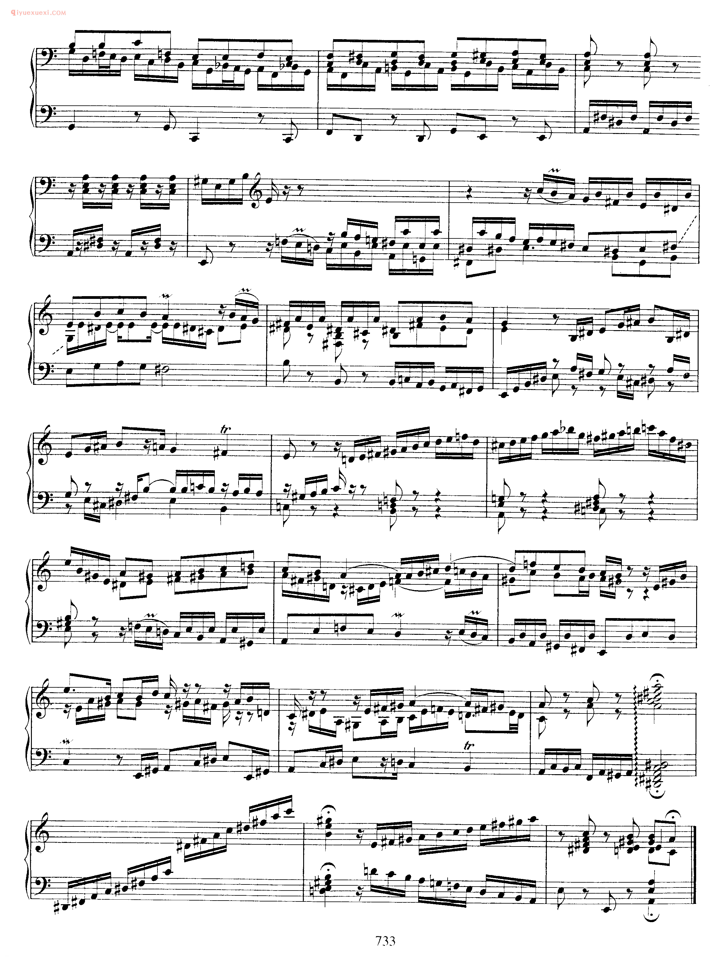 巴赫a小调赋格曲《Fugue_in A Minor_BWV 959》巴赫钢琴作品