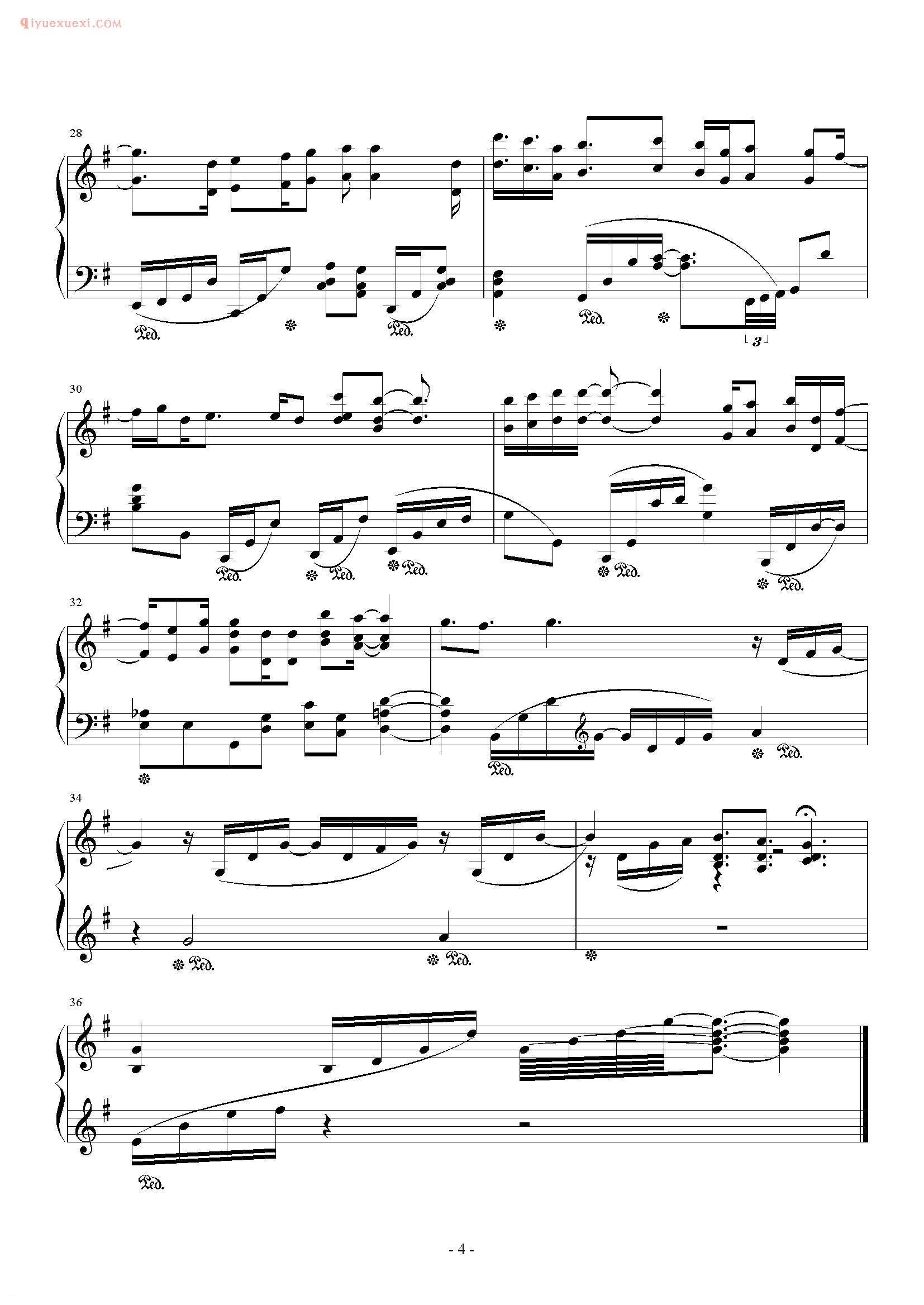 张韶涵歌曲《不想懂得》钢琴谱五线谱