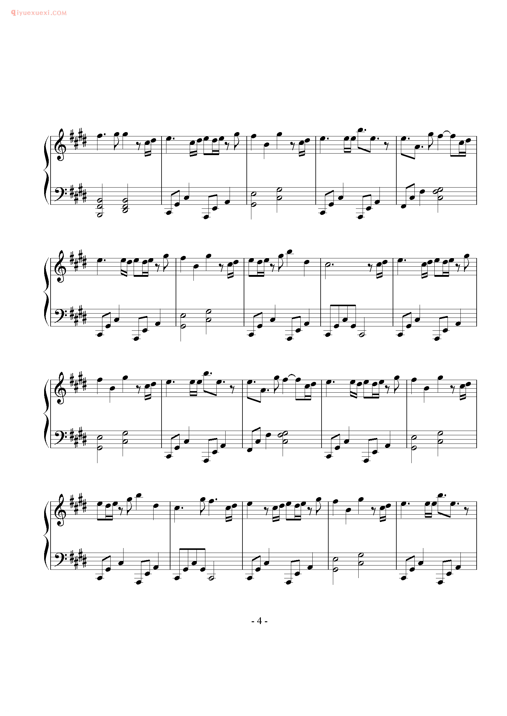 张韶涵歌曲《口袋的天空》钢琴谱五线谱