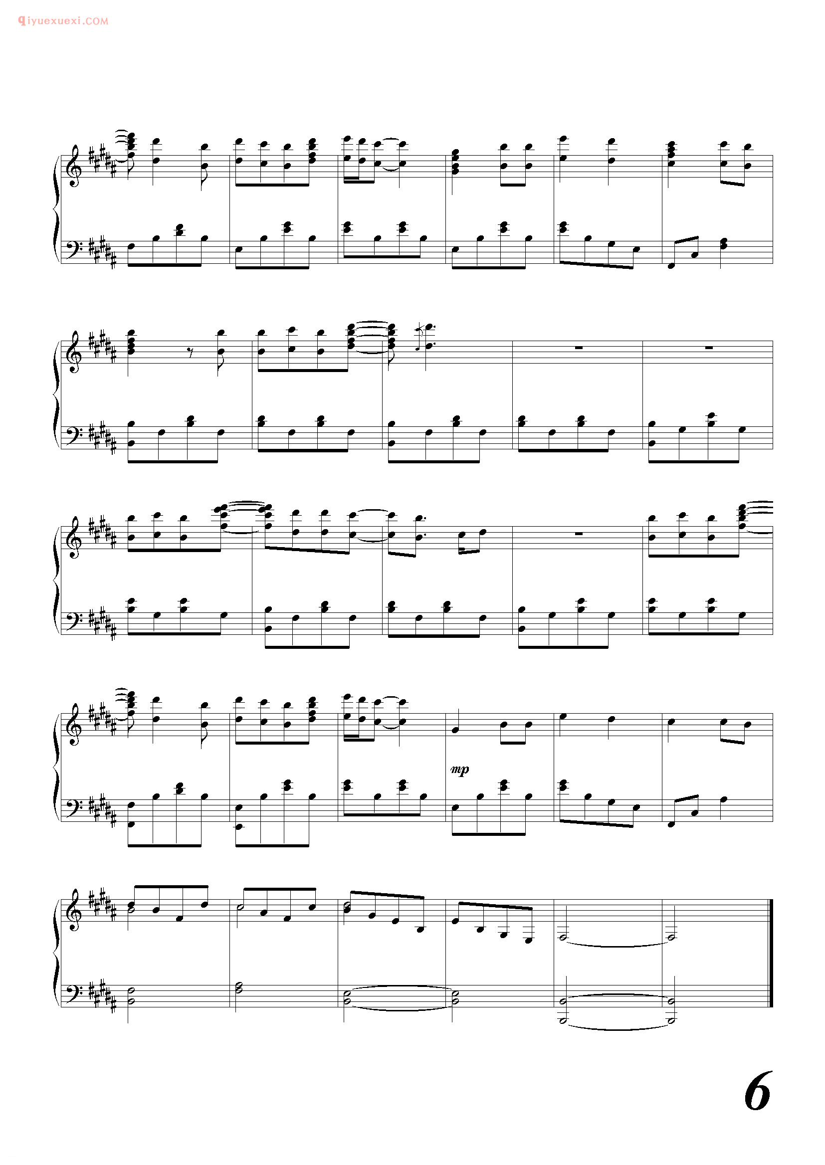 陈奕迅歌曲《不能再等待》钢琴谱五线谱