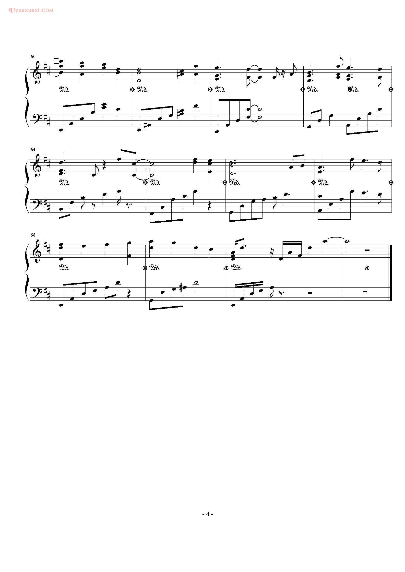 陈奕迅歌曲《枪林恋曲》钢琴谱五线谱