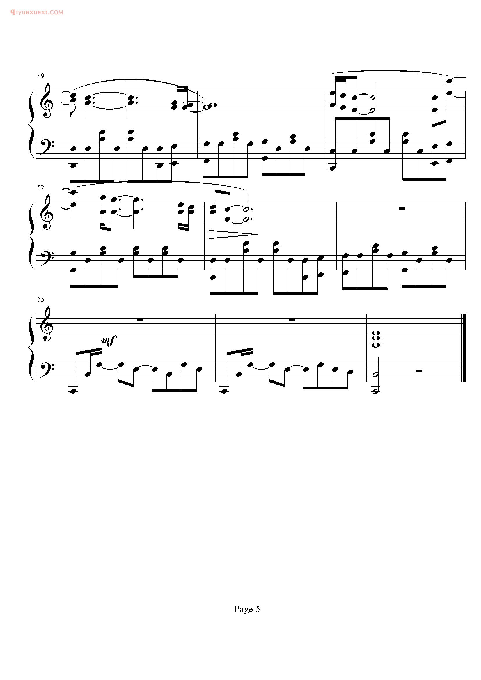 陈奕迅歌曲《十面埋伏》钢琴谱五线谱