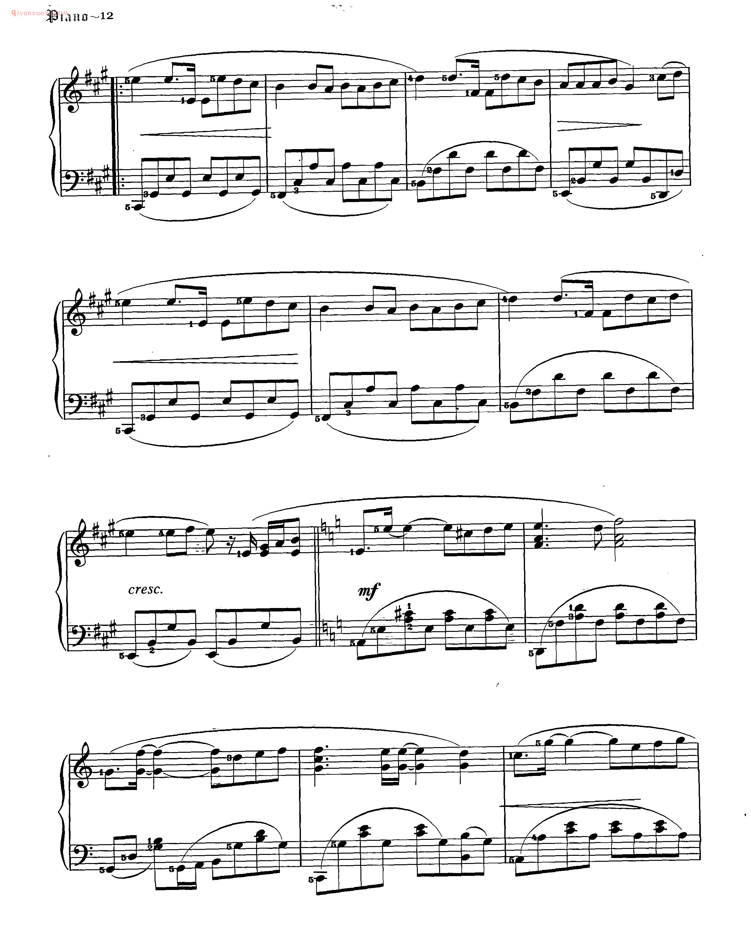 周杰伦歌曲《黑色幽默》钢琴谱五线谱