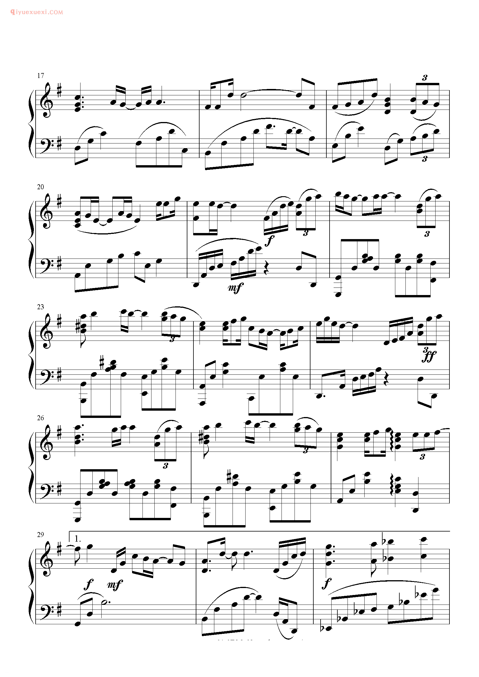 孙楠歌曲《风雨豪情》钢琴谱五线谱