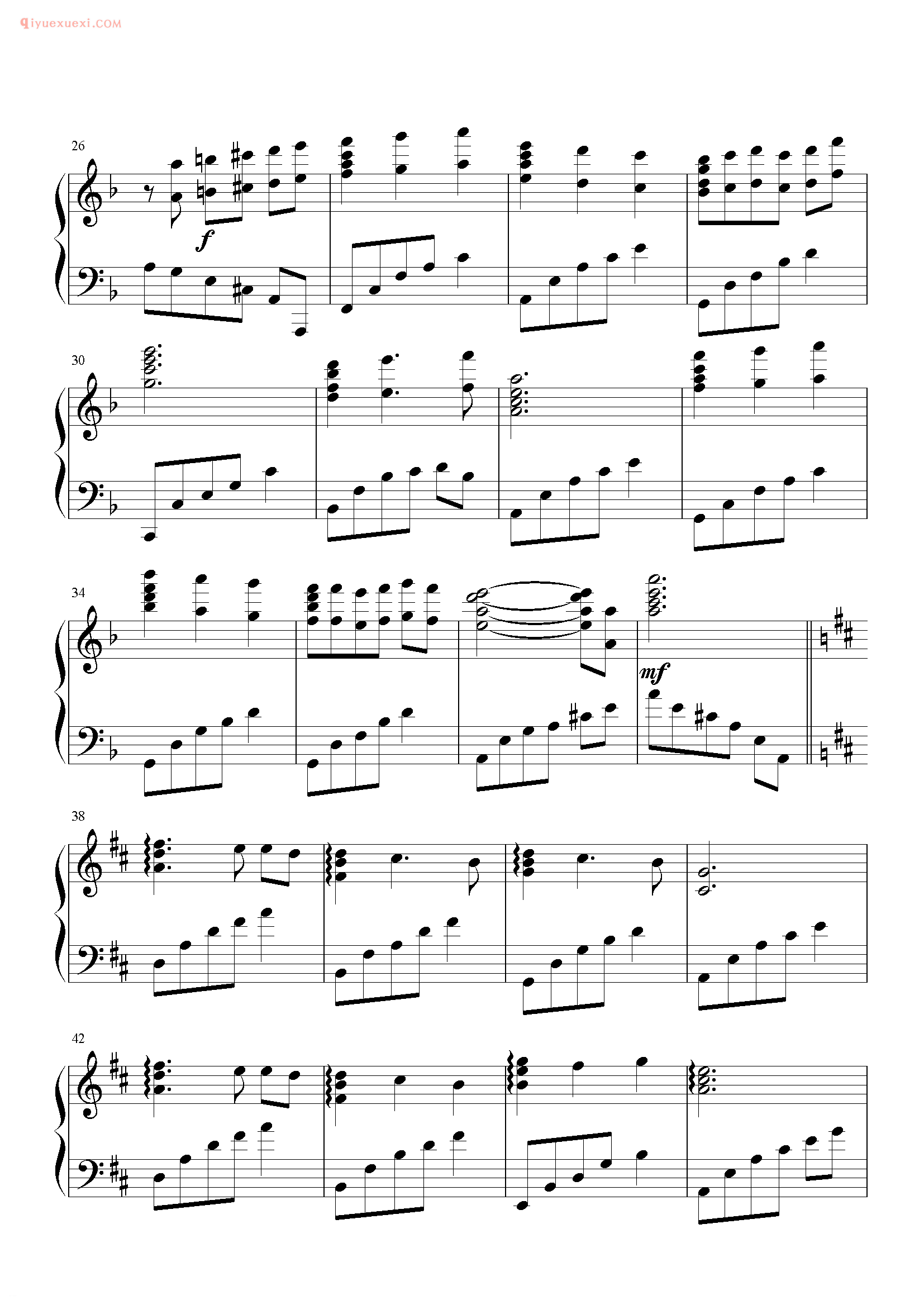 孙楠歌曲《幸福相守》钢琴谱五线谱