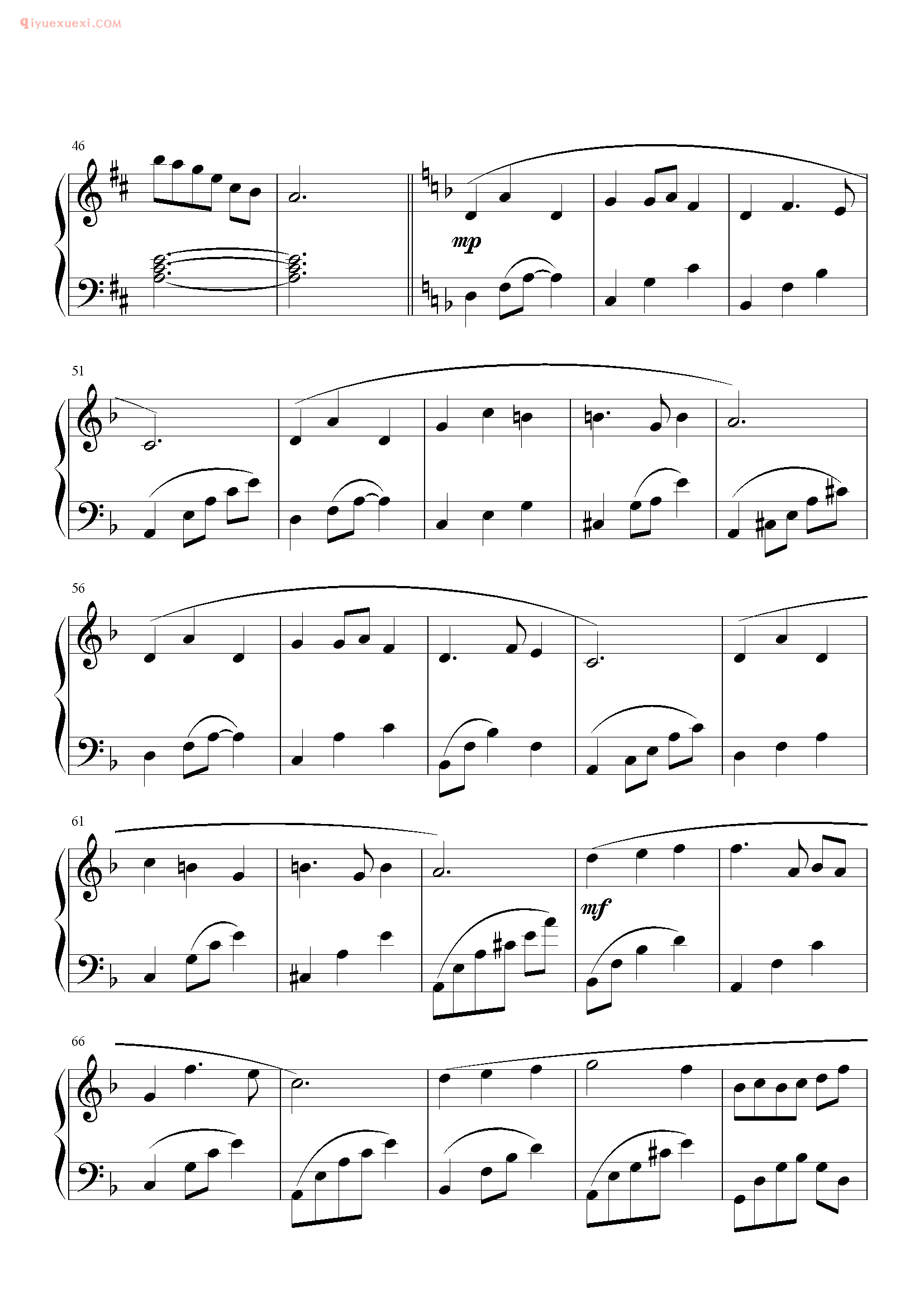 孙楠歌曲《幸福相守》钢琴谱五线谱