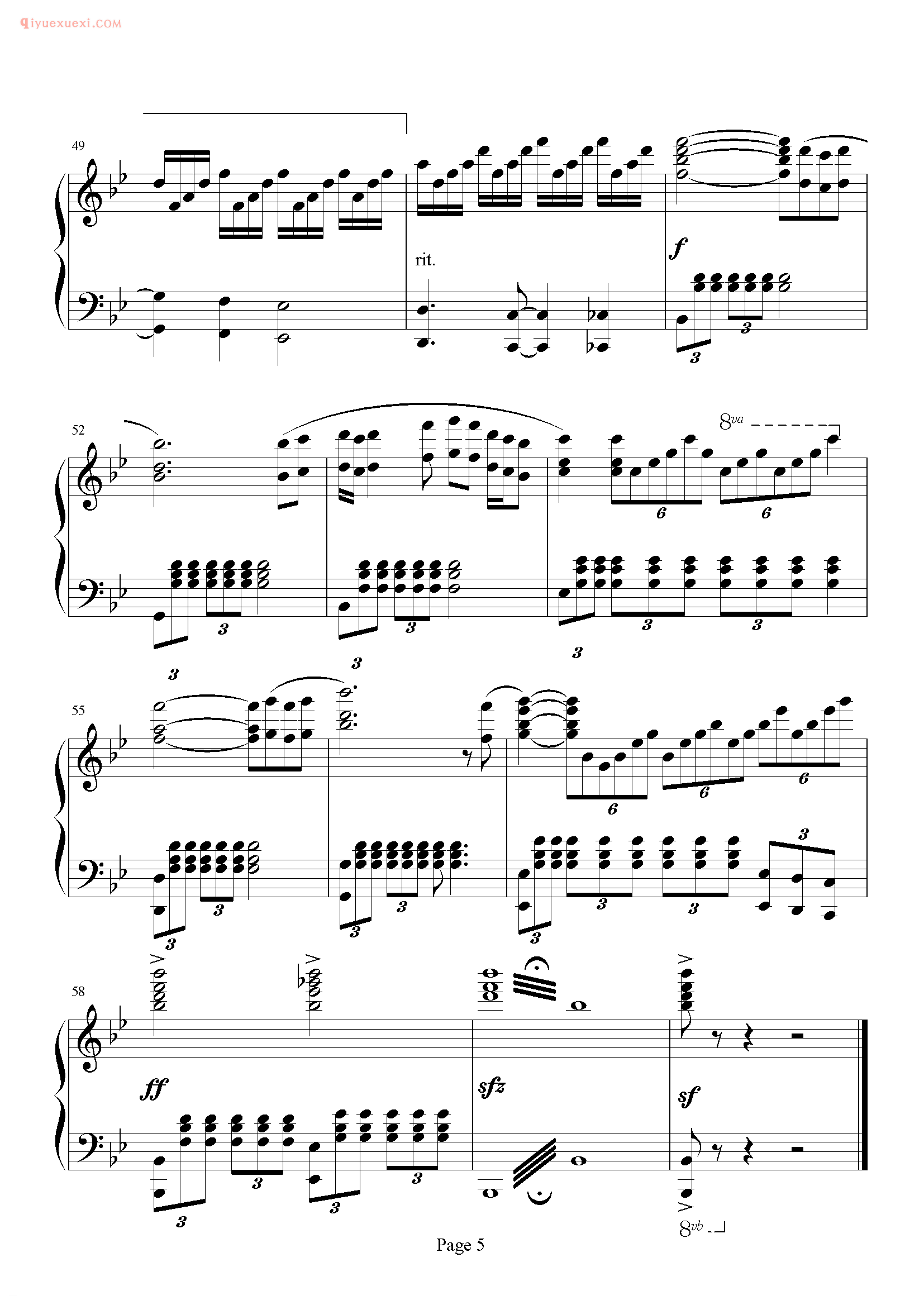 邓丽君歌曲《星 Star》钢琴谱五线谱