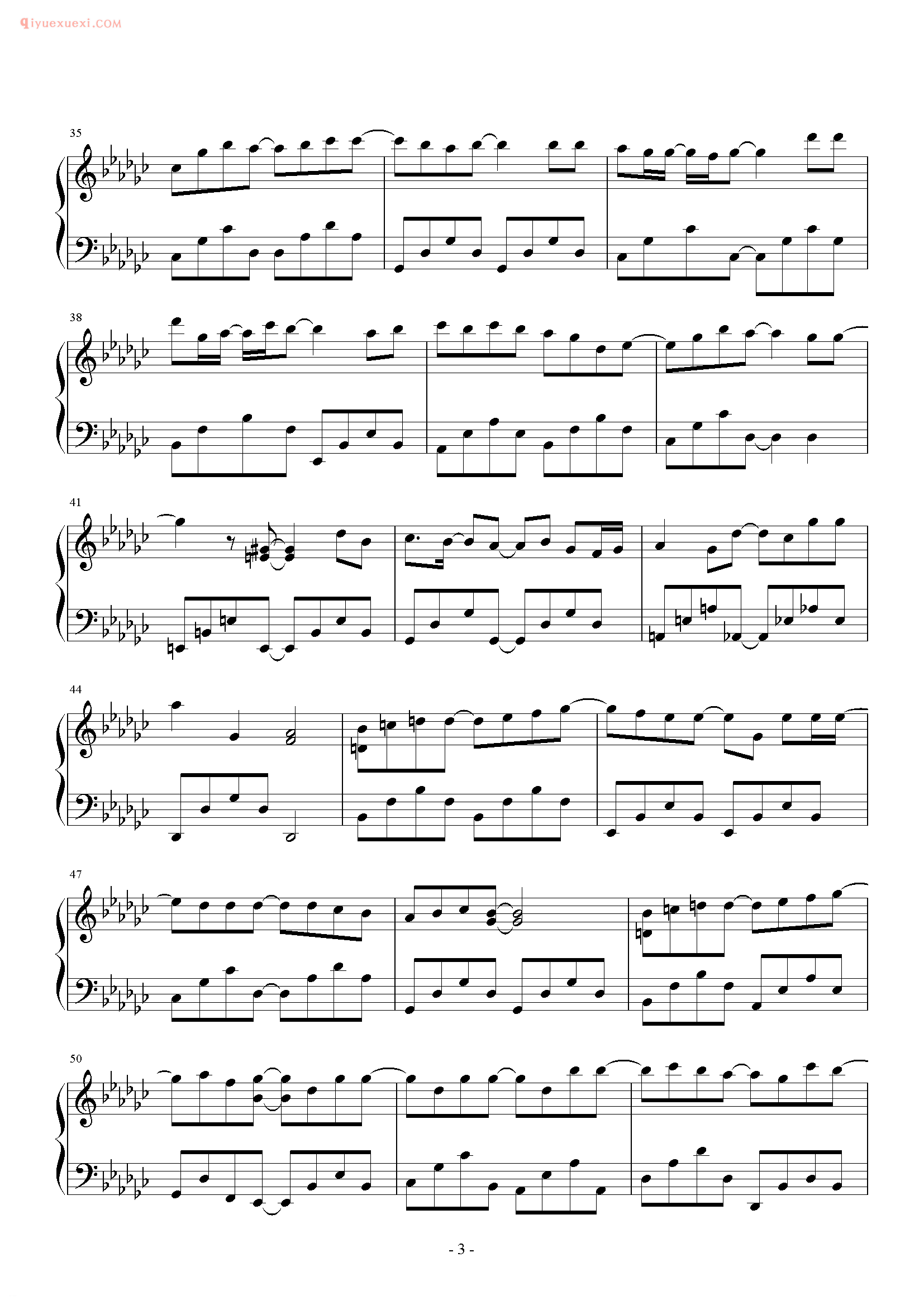 容祖儿歌曲《爱一个上一课》钢琴谱五线谱