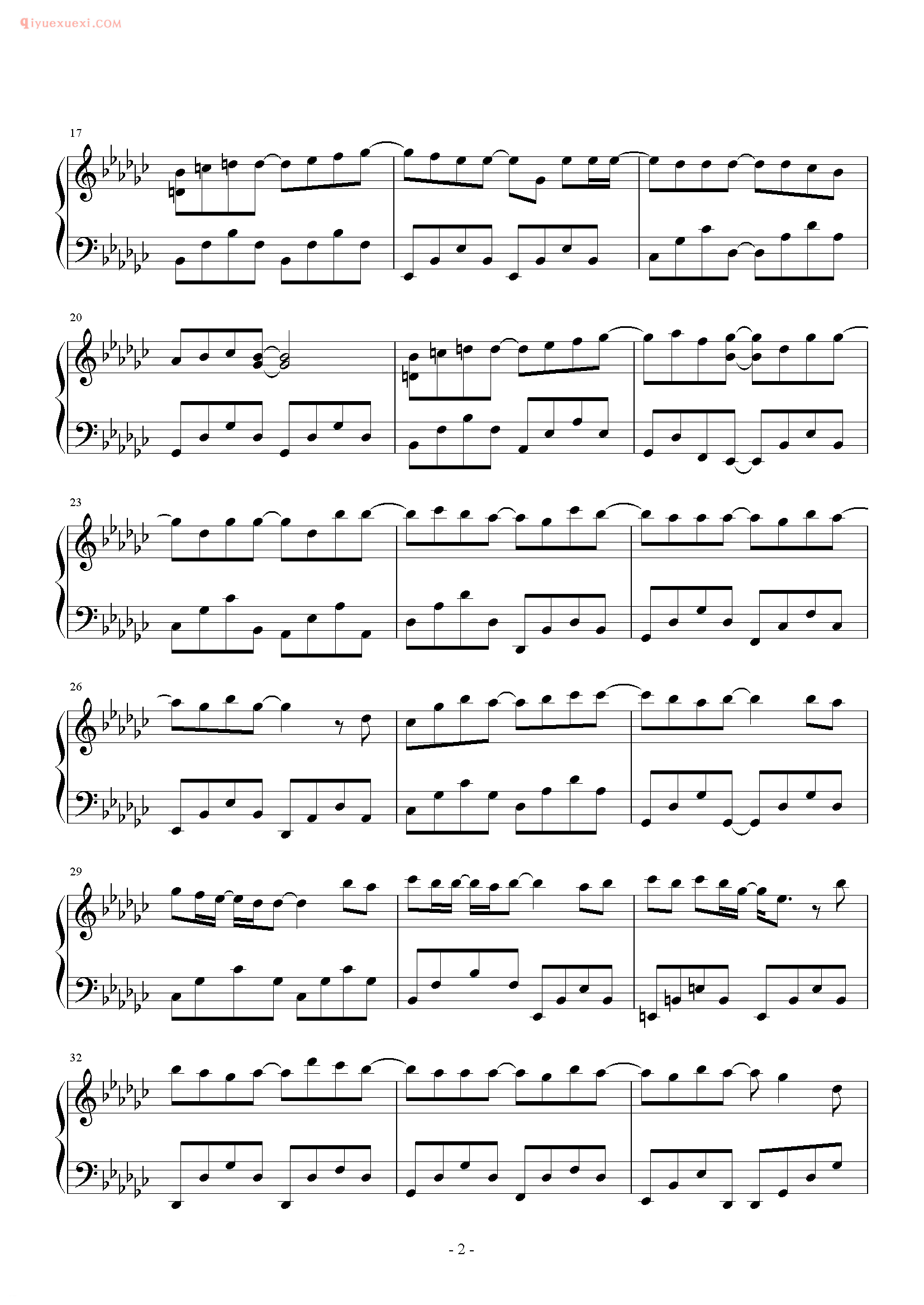 容祖儿歌曲《爱一个上一课》钢琴谱五线谱