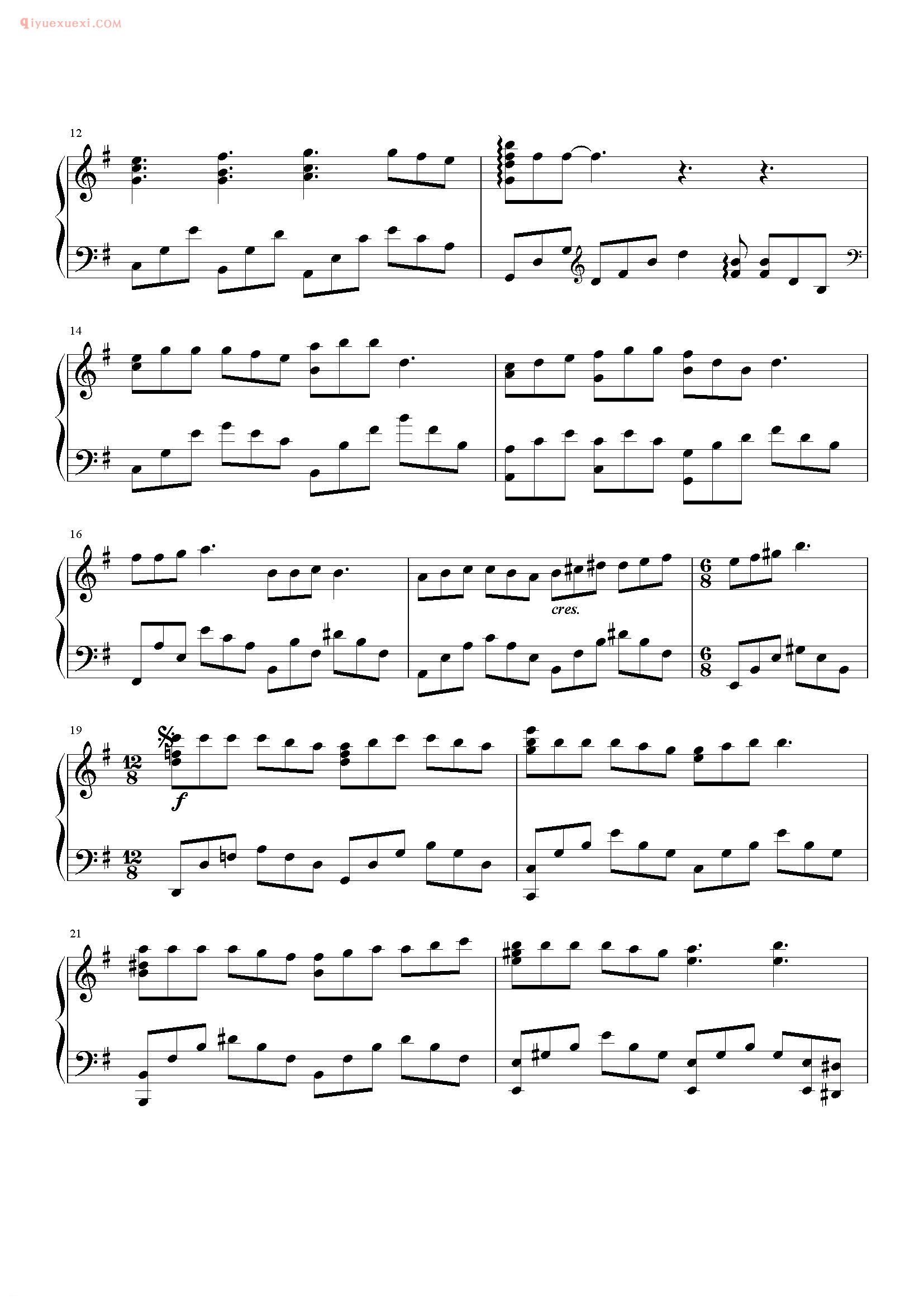 容祖儿歌曲《啜泣》钢琴谱五线谱
