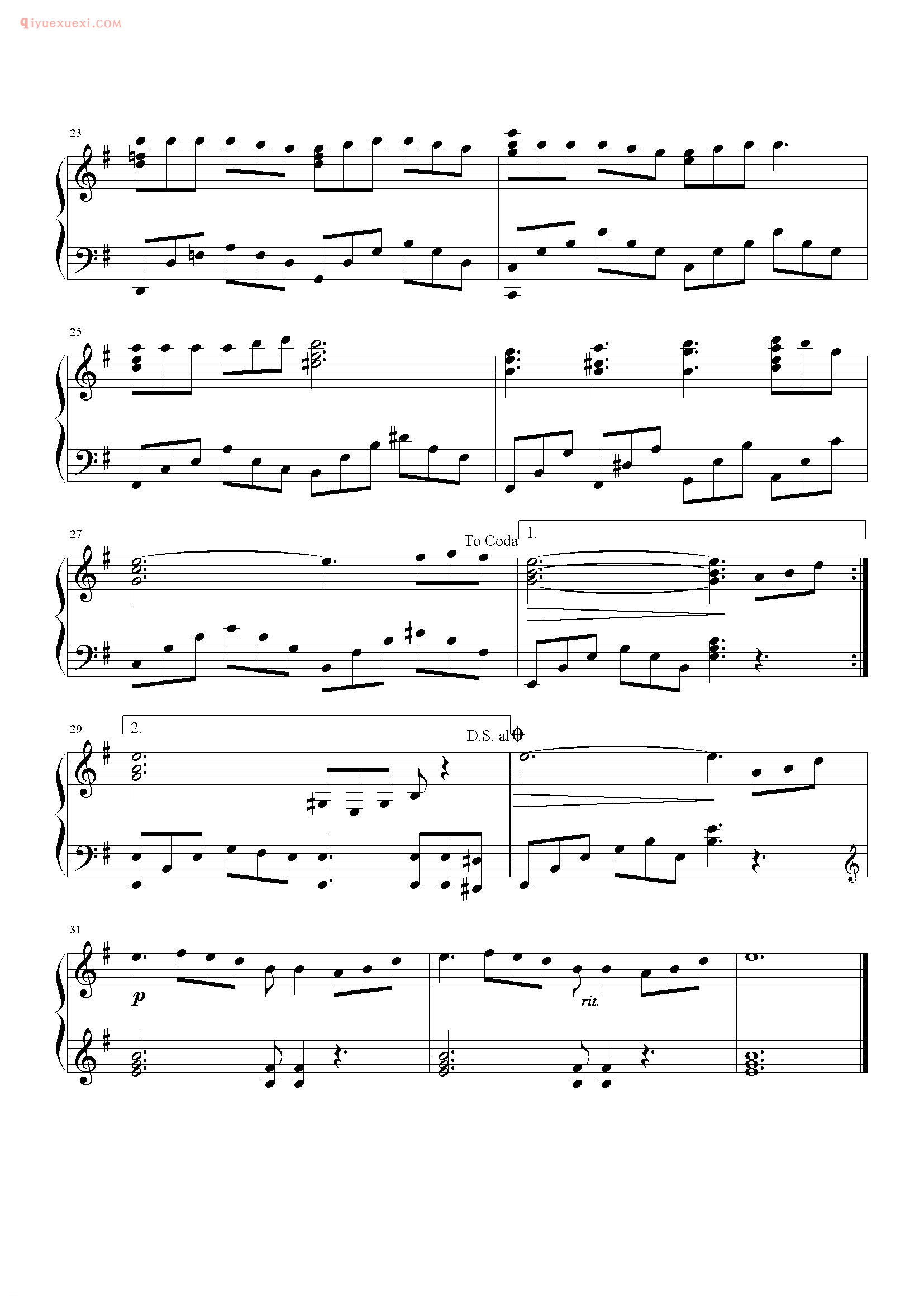 容祖儿歌曲《啜泣》钢琴谱五线谱