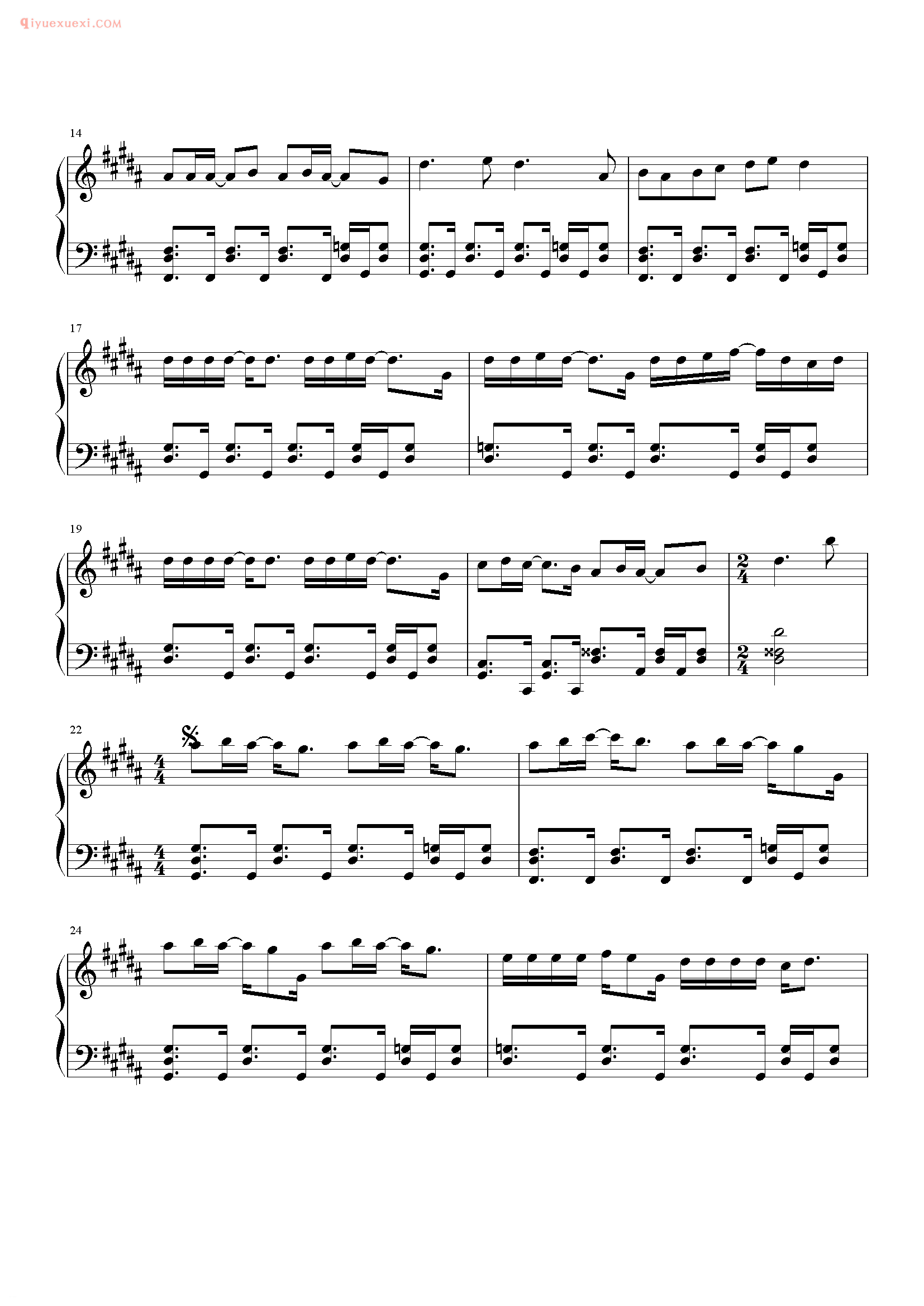 容祖儿歌曲《电我》钢琴谱五线谱