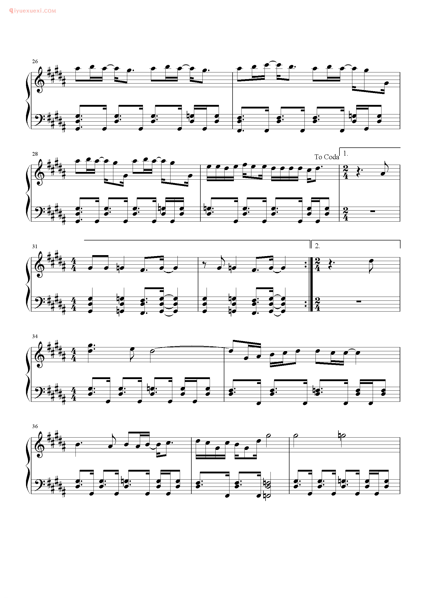 容祖儿歌曲《电我》钢琴谱五线谱