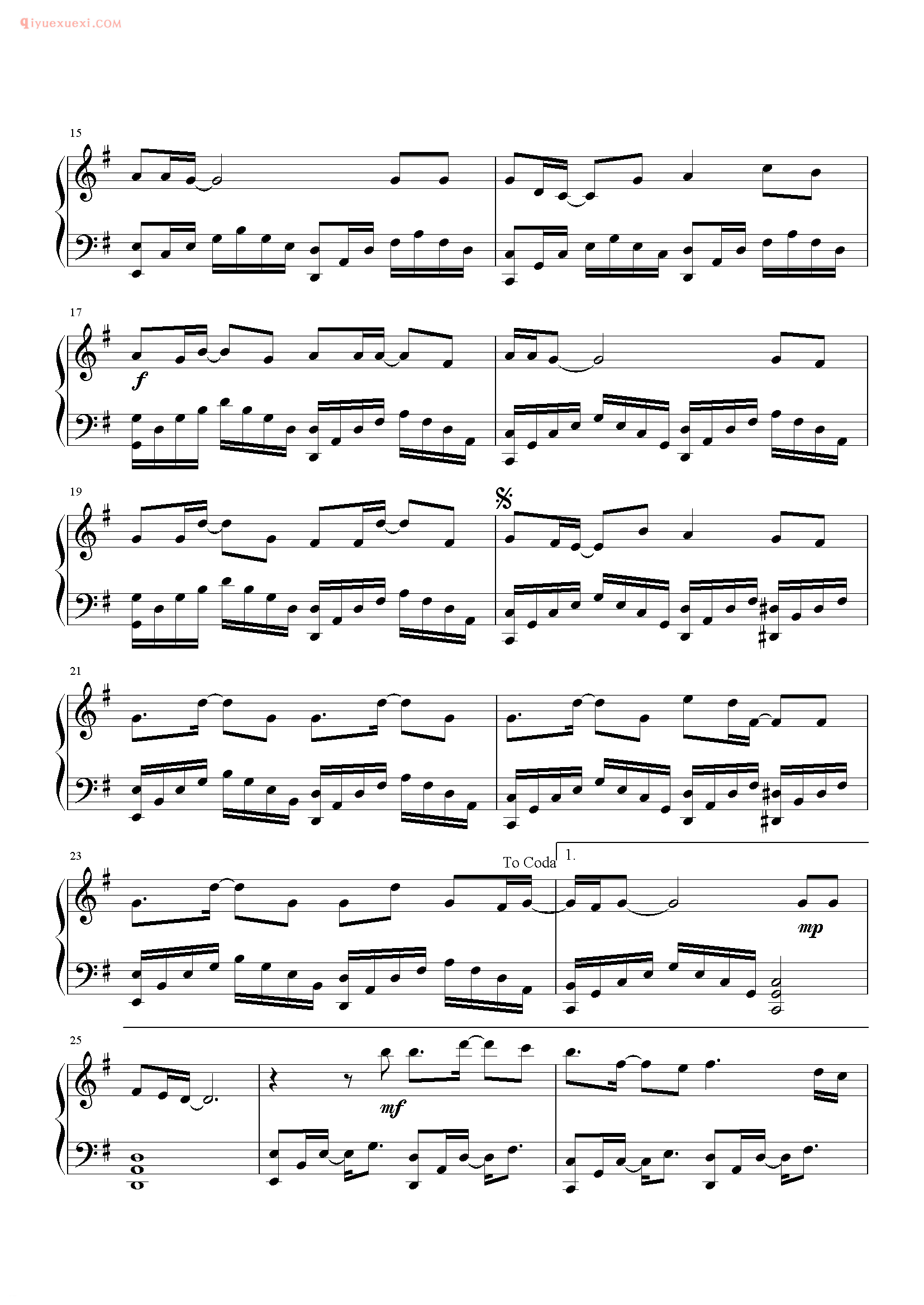 容祖儿歌曲《独照》钢琴谱五线谱