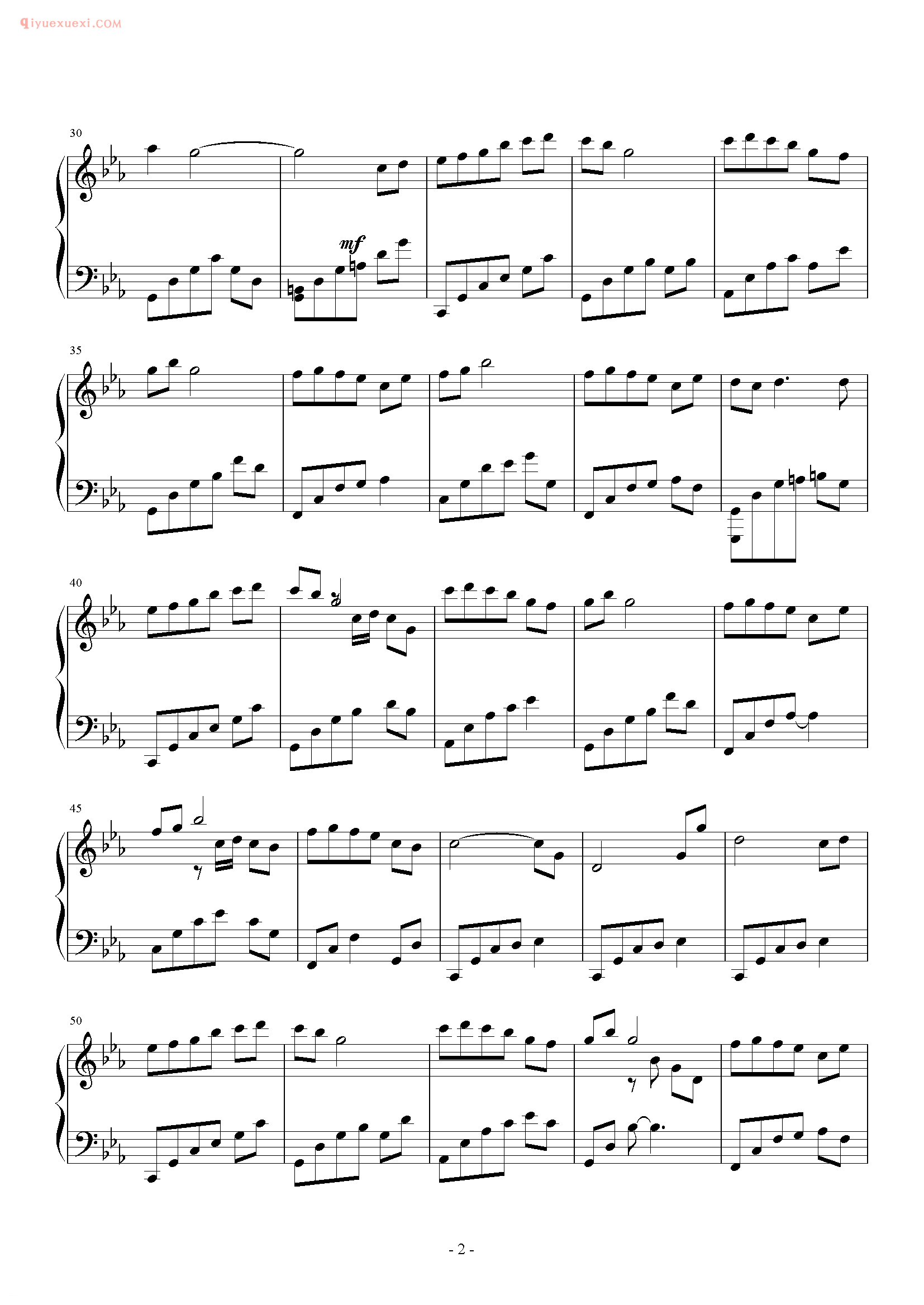 容祖儿歌曲《小小》钢琴谱五线谱