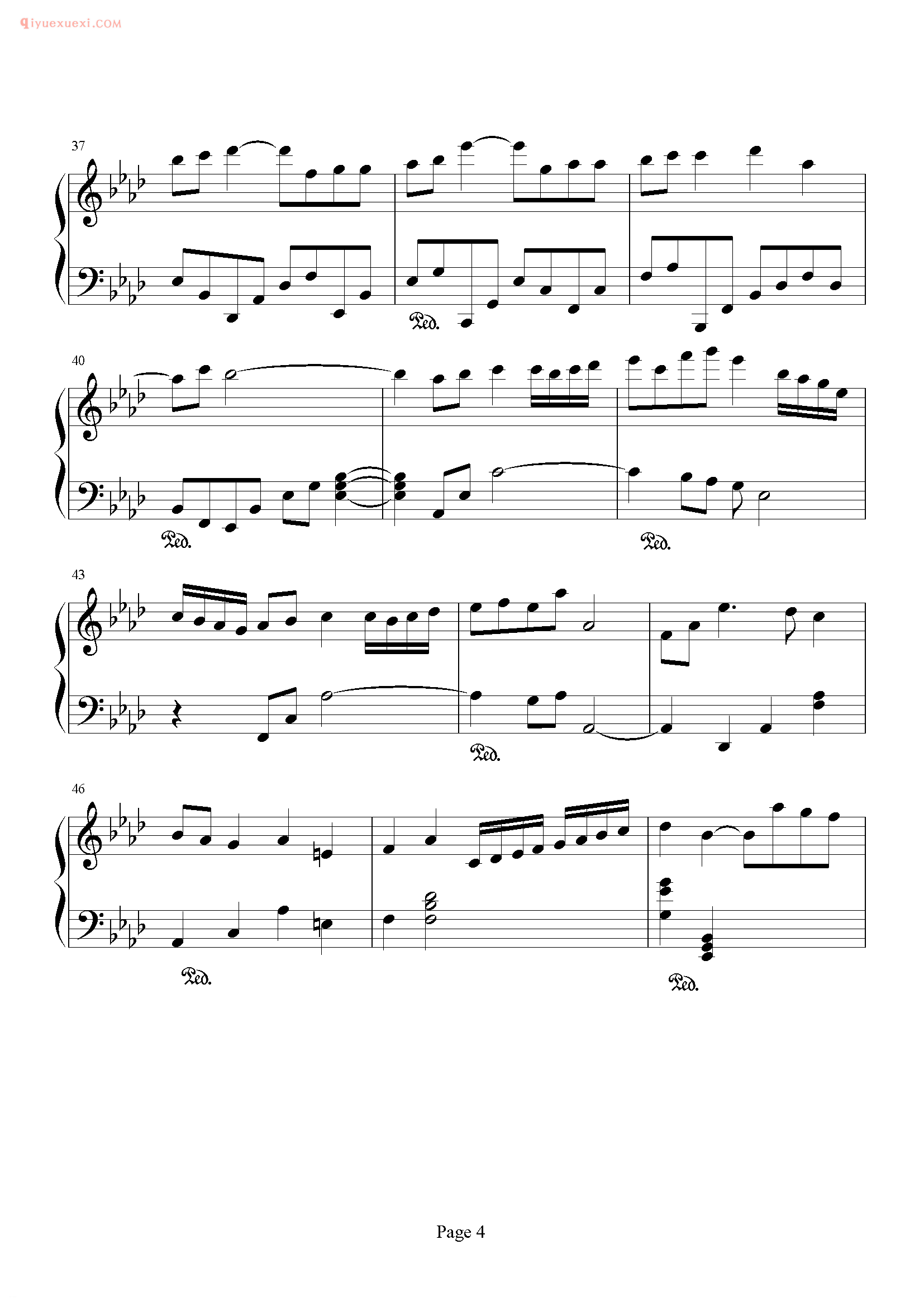 容祖儿歌曲《一拍两散》钢琴谱五线谱