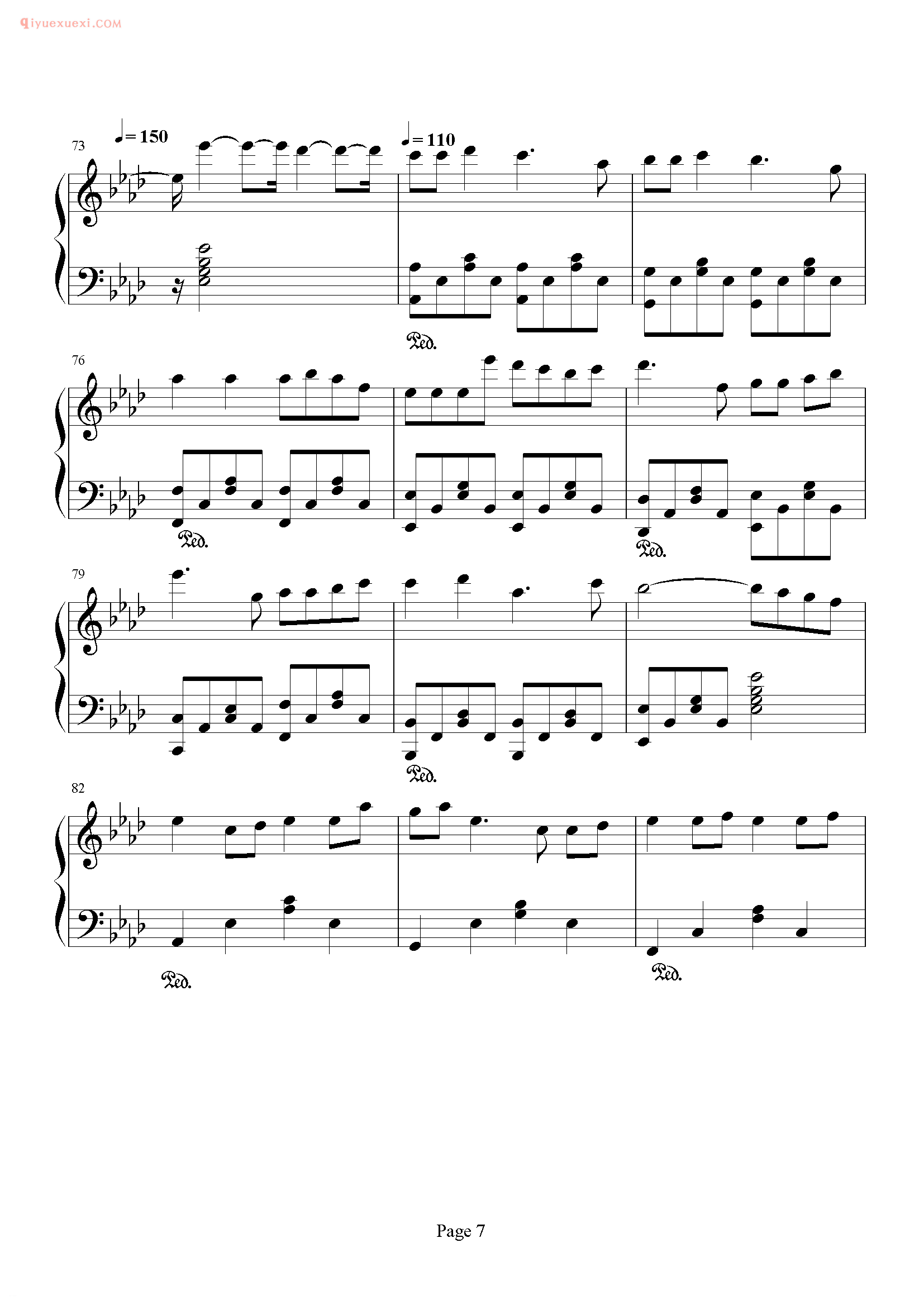 容祖儿歌曲《一拍两散》钢琴谱五线谱