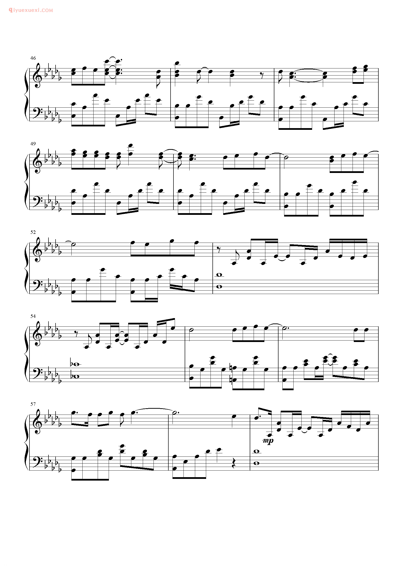 容祖儿歌曲《一首传世之歌》钢琴谱五线谱