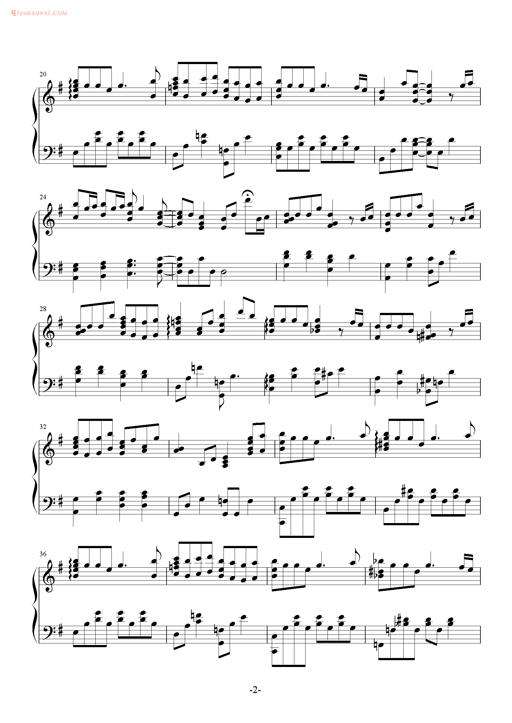 西村由纪江歌曲《晴天》钢琴谱五线谱