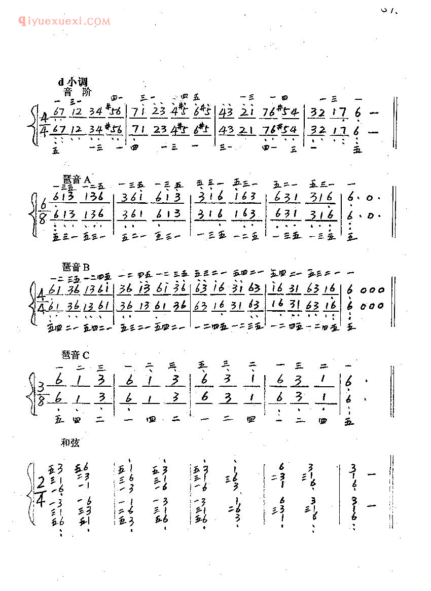 《F大调#d小调》钢琴练习简谱