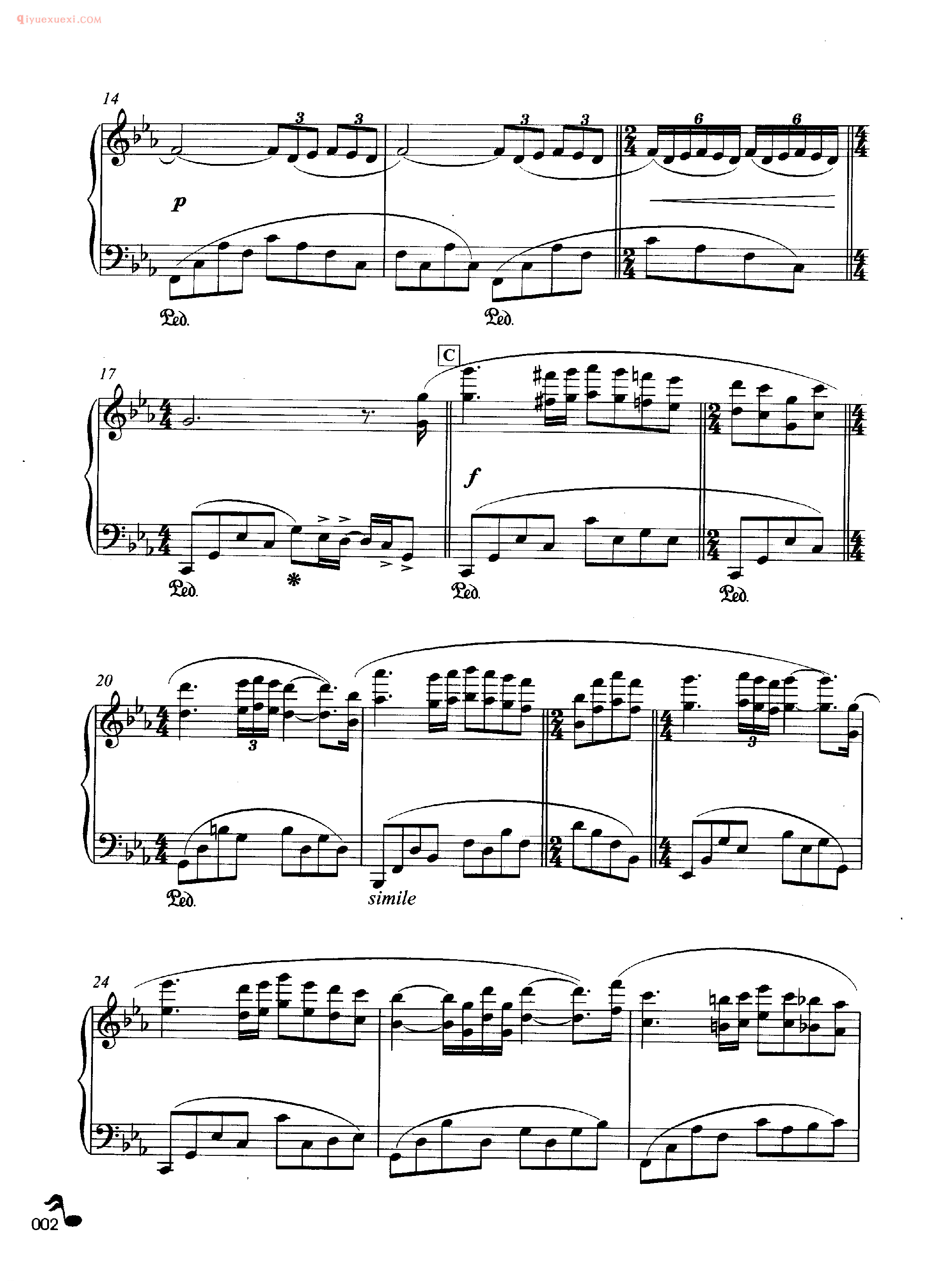 理查德·克莱德曼钢琴名曲《爱的协奏曲》钢琴乐谱