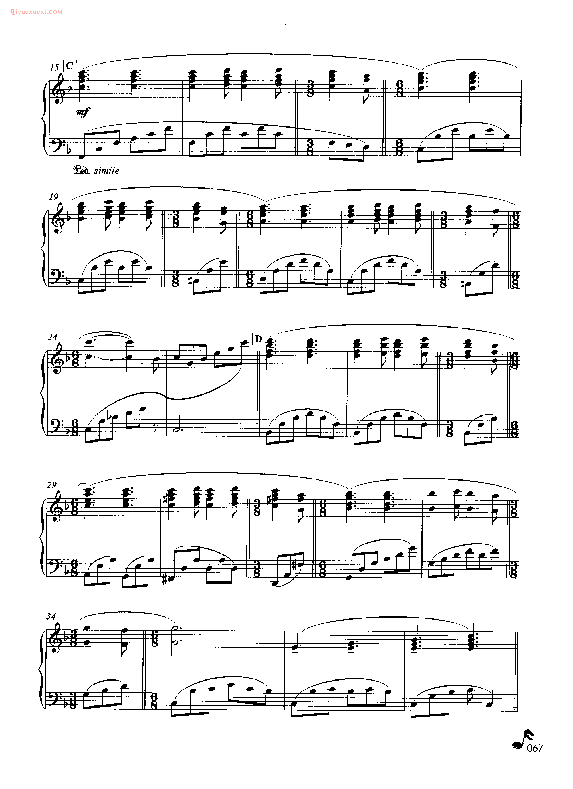 理查德·克莱德曼钢琴名曲《紫藤花束》钢琴乐谱
