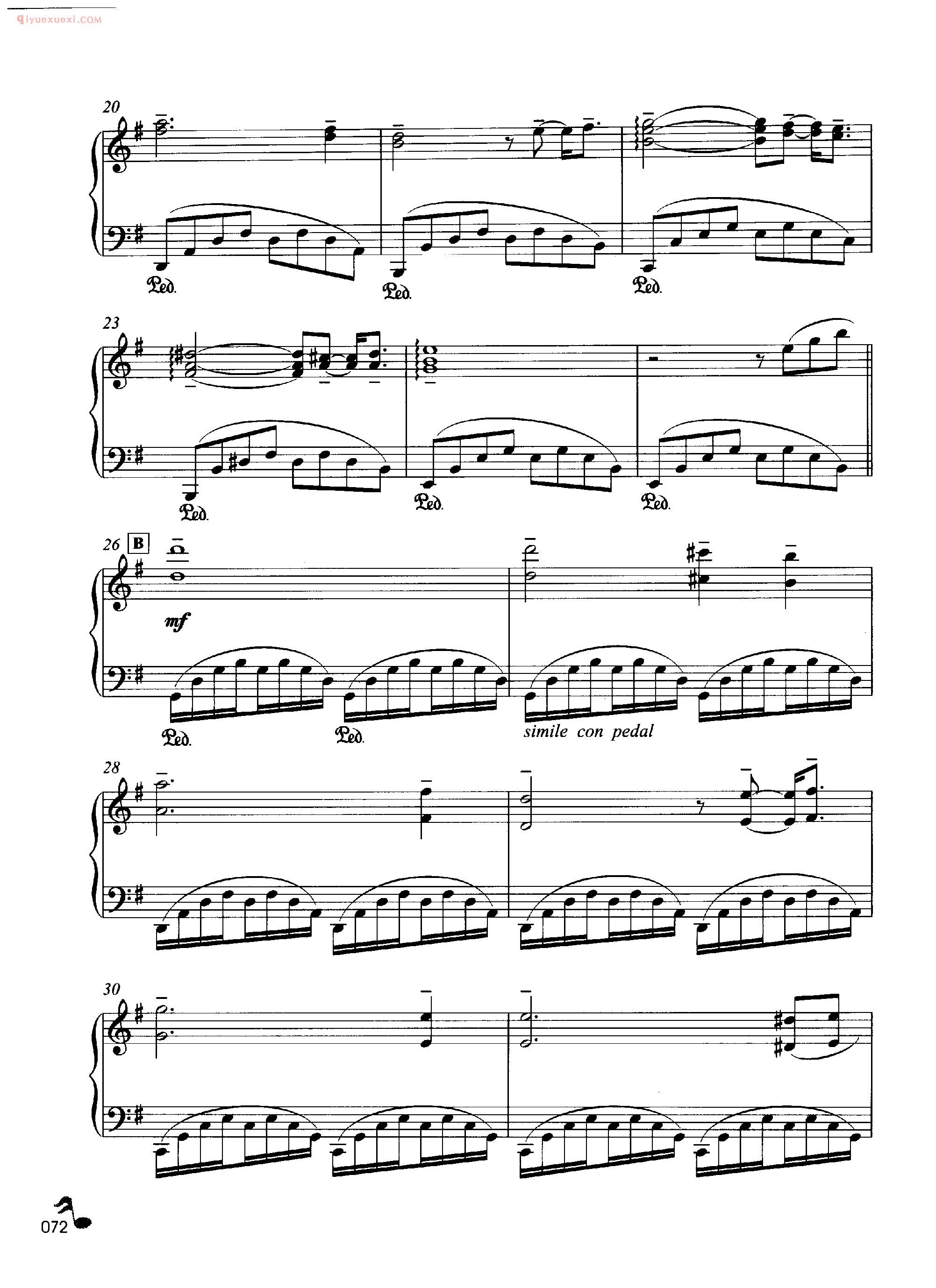理查德·克莱德曼钢琴名曲《绿袖子》钢琴乐谱
