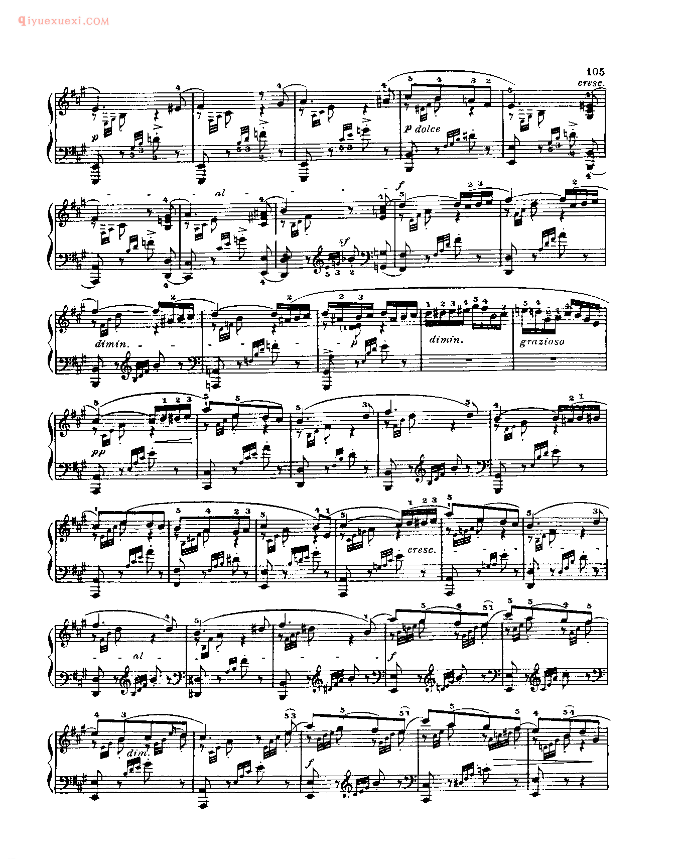 世界钢琴名曲谱_春之歌(无词歌第34首)_门德尔松