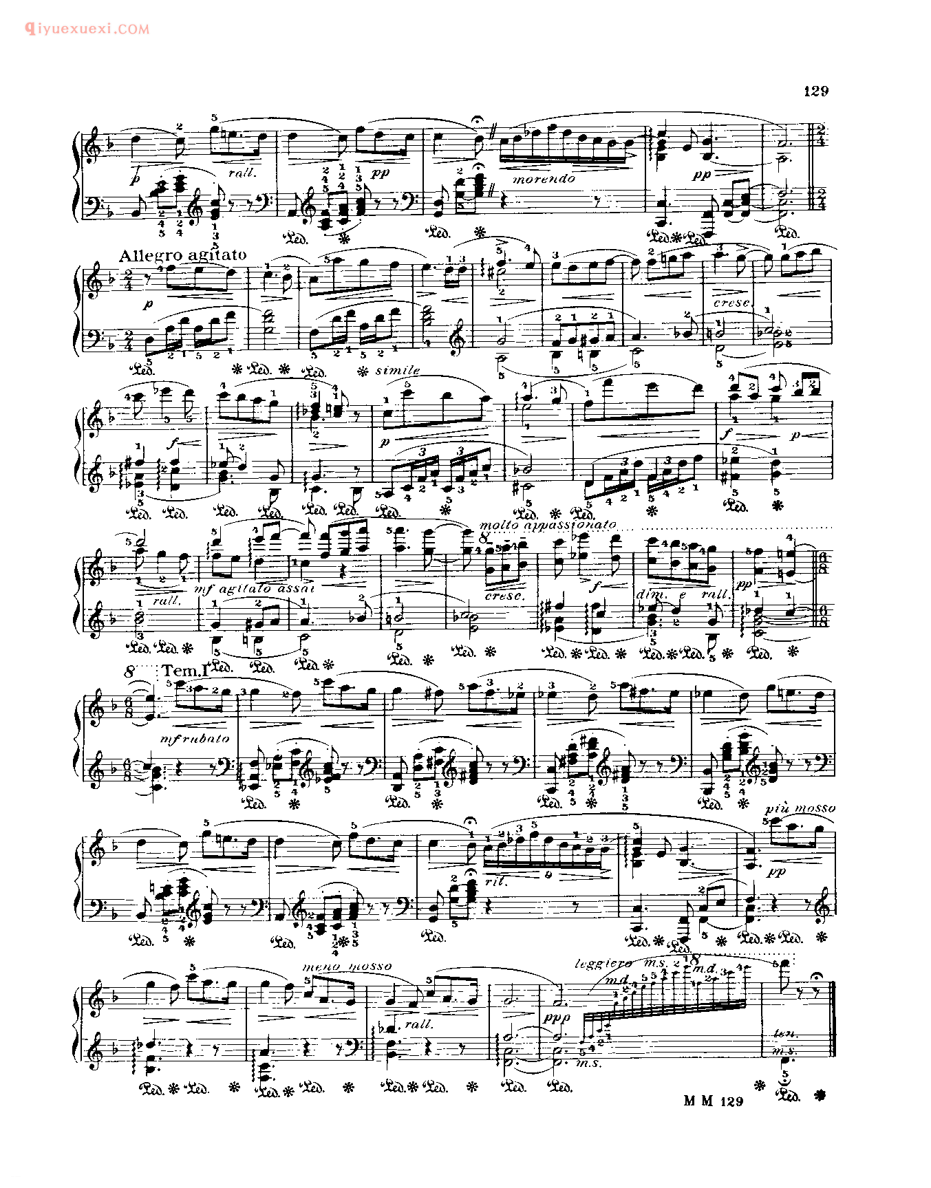 世界钢琴名曲谱_哀歌(作品1之3)_尤弗洛夫