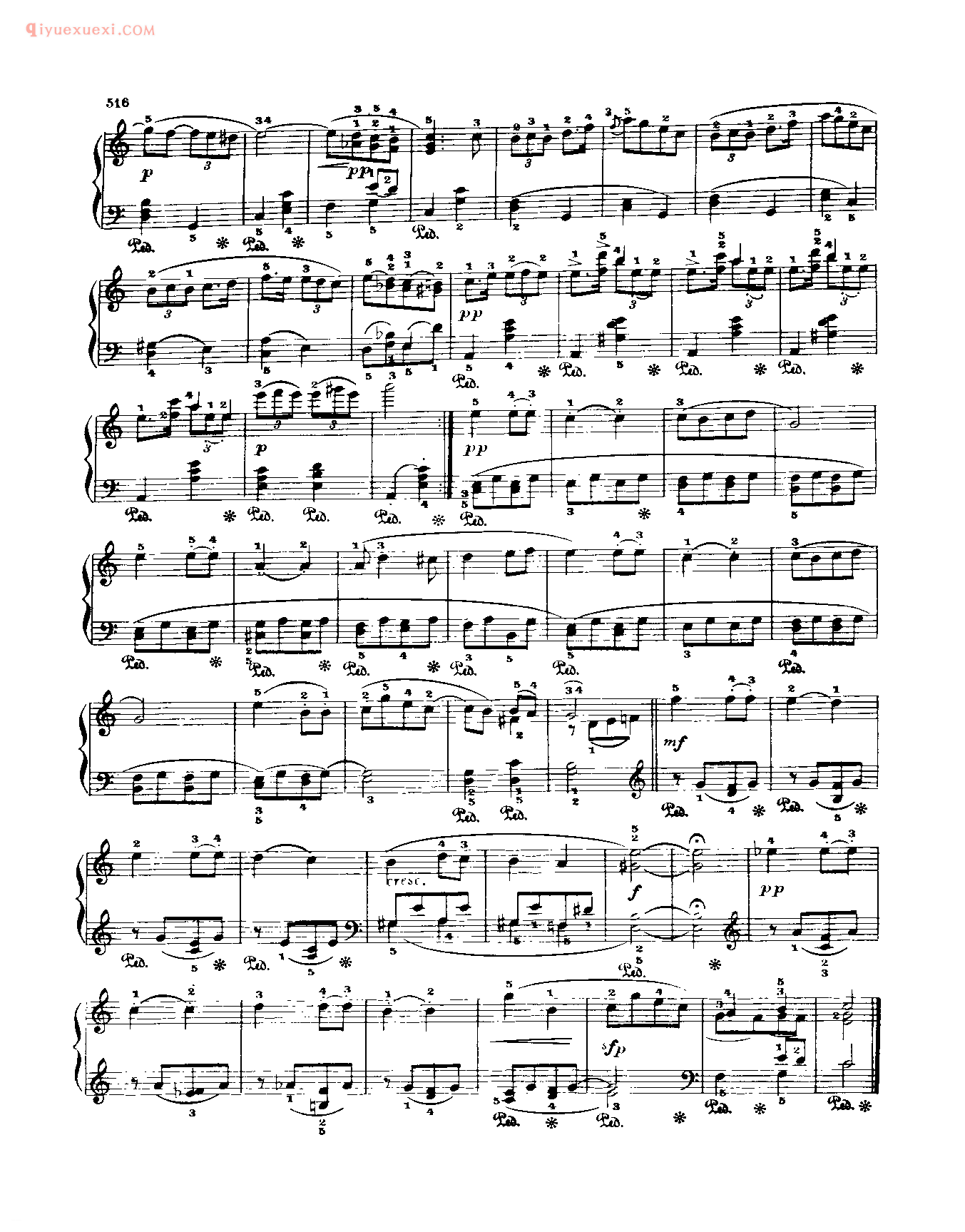 世界钢琴名曲谱_间奏曲_选自歌剧《罗莎蒙德》_舒伯特