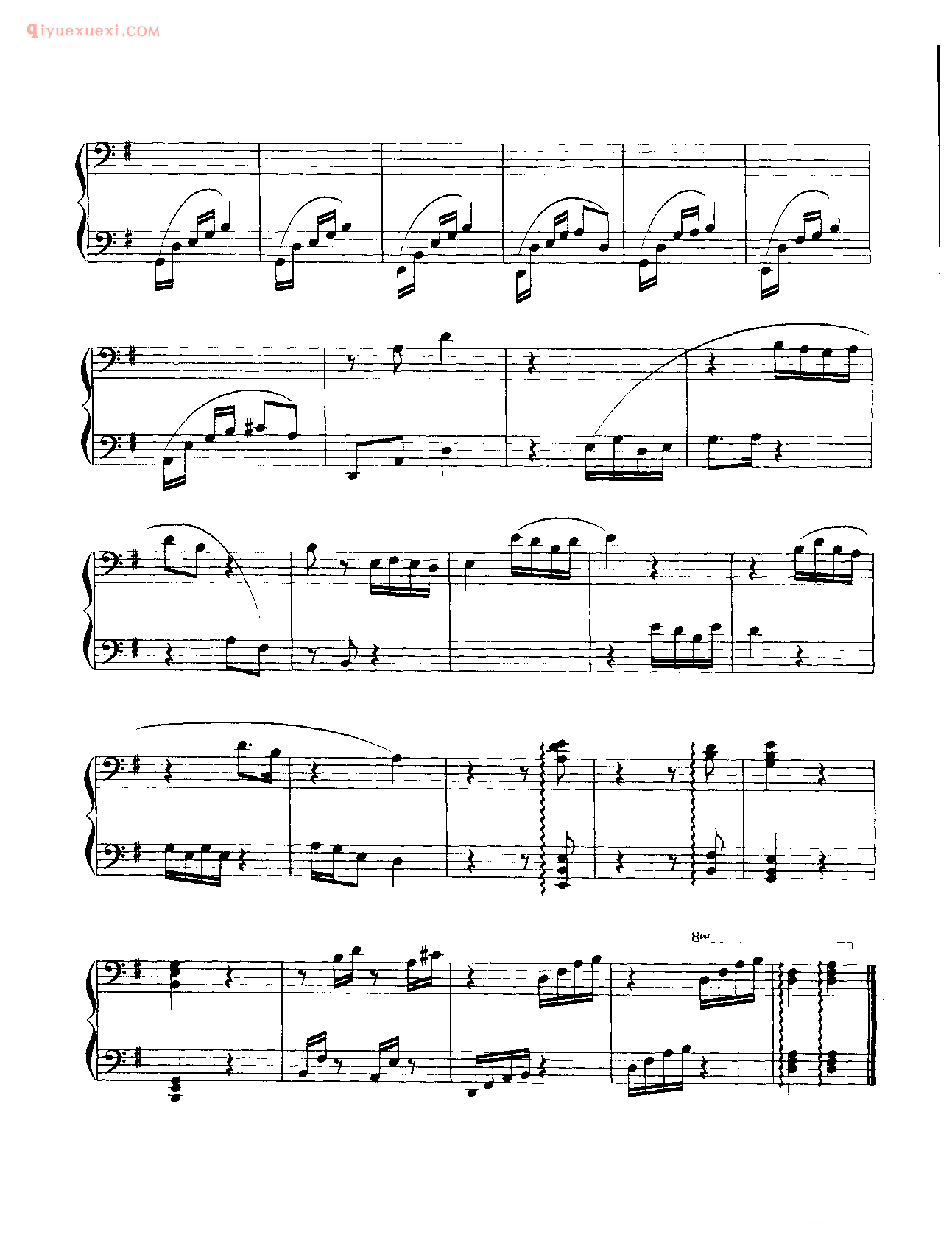 中国钢琴乐曲谱_摇篮曲(四手联弹)_汪颂改编