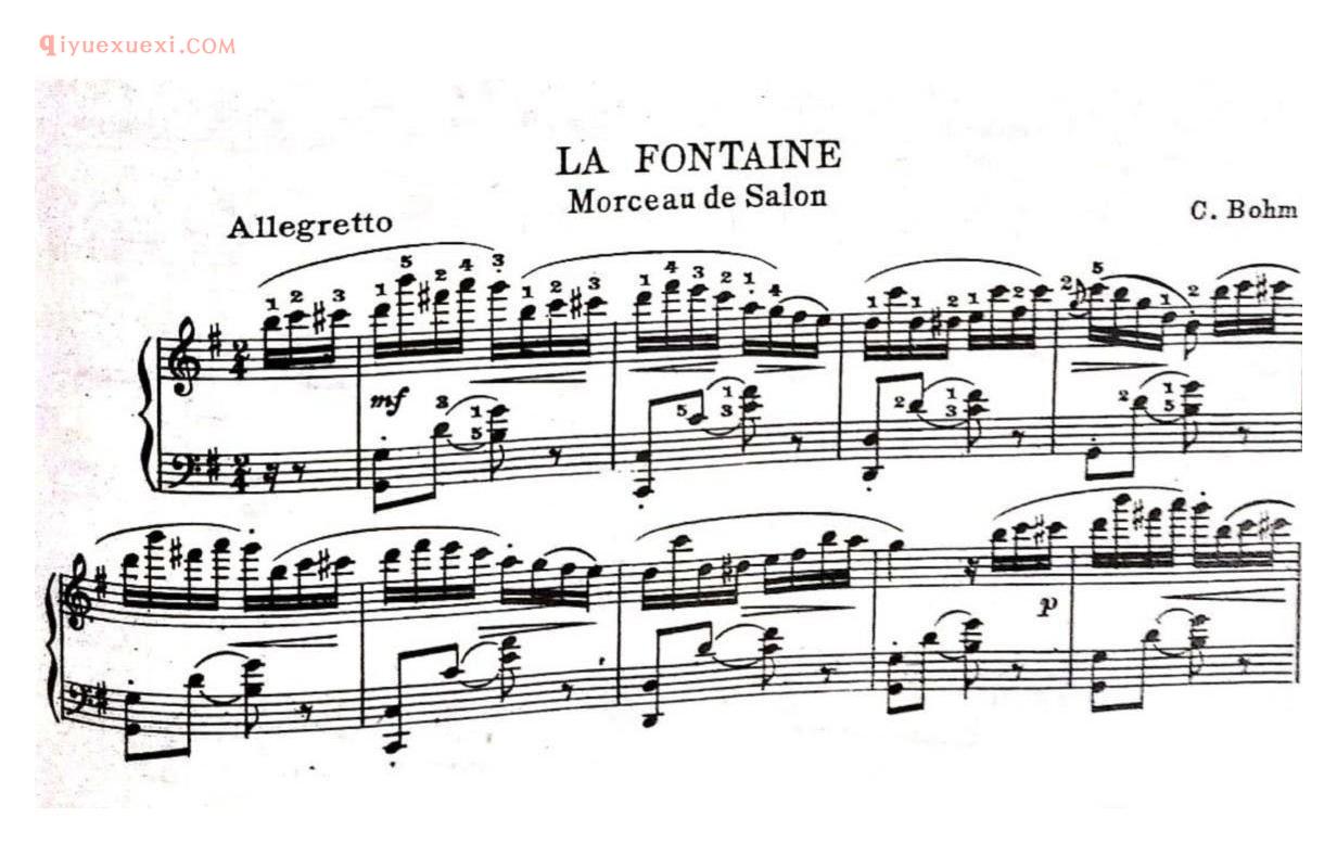 La Fontaing/Morcean de salon 五线谱