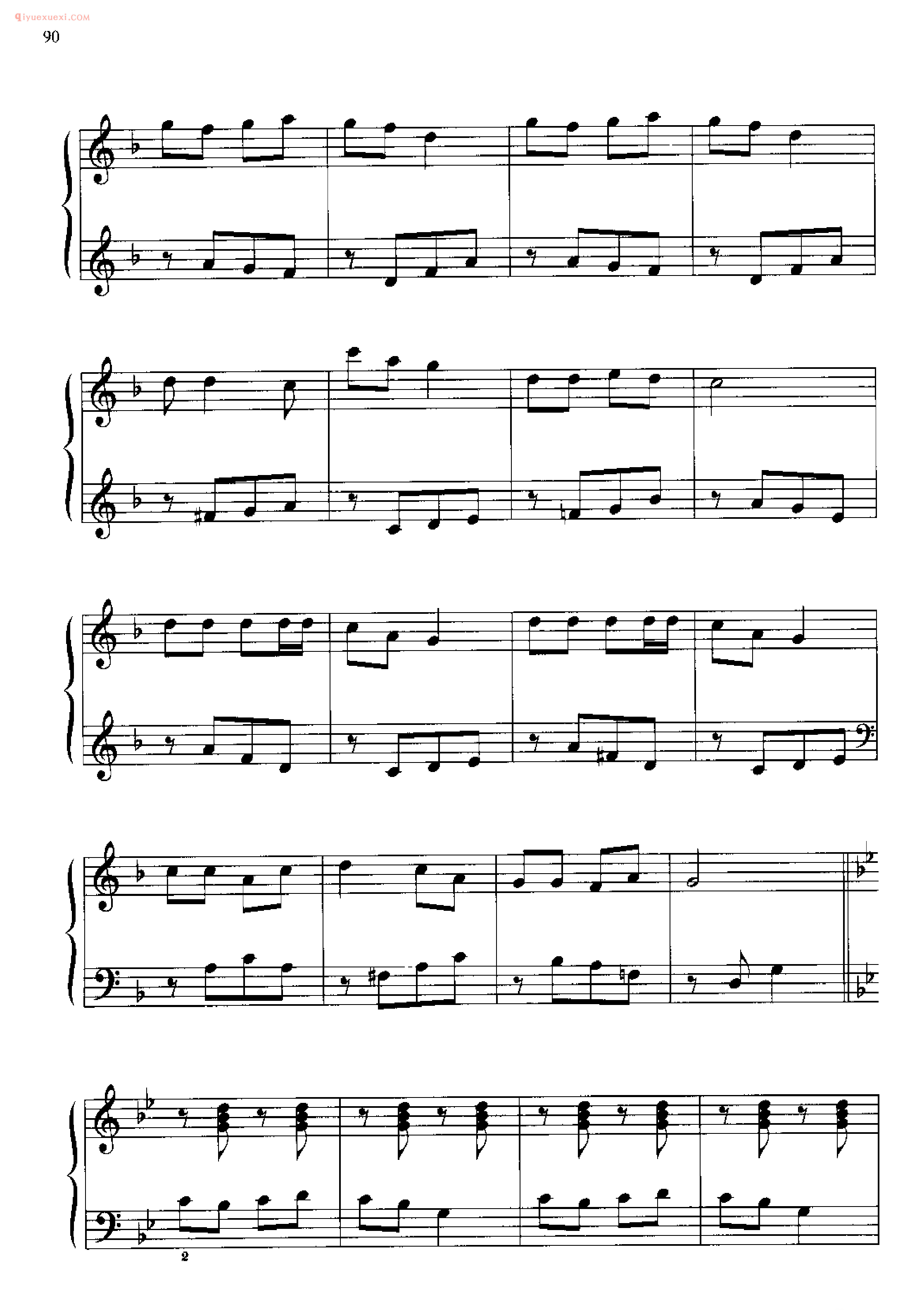 民歌钢琴谱_五朵花儿开_Five flowers in bloom