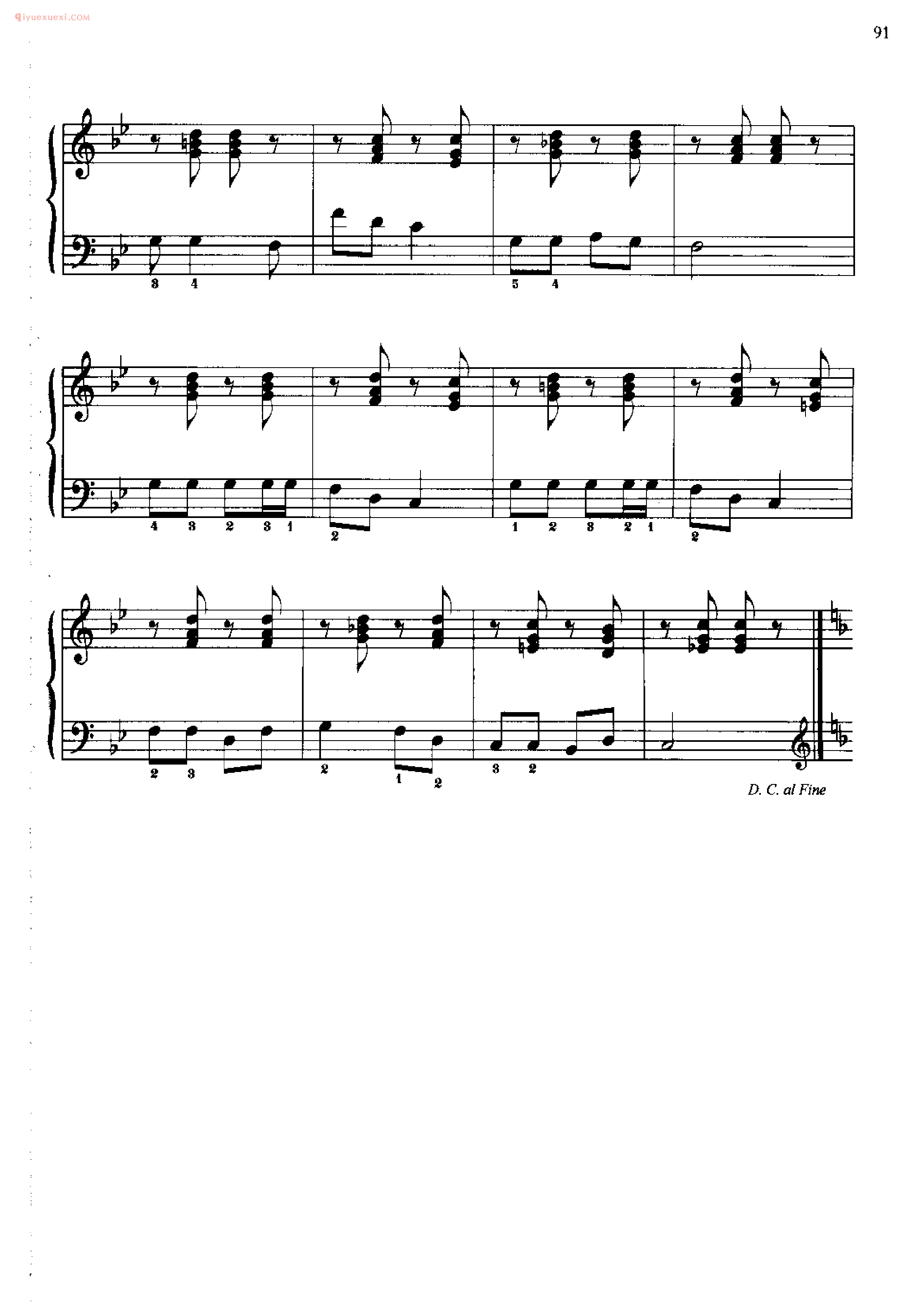 民歌钢琴谱_五朵花儿开_Five flowers in bloom