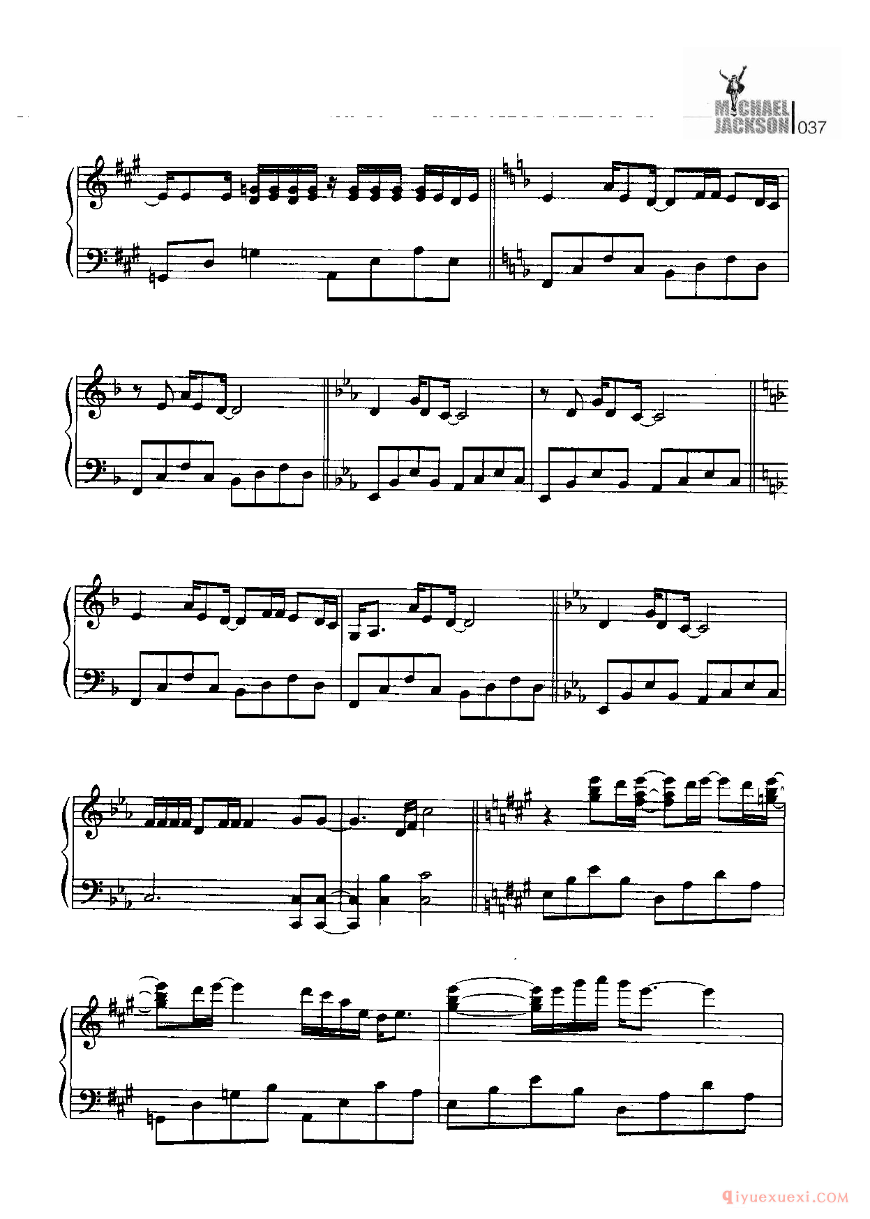 Stranger in moscow(在莫斯科的陌生人)麦克杰克逊钢琴曲