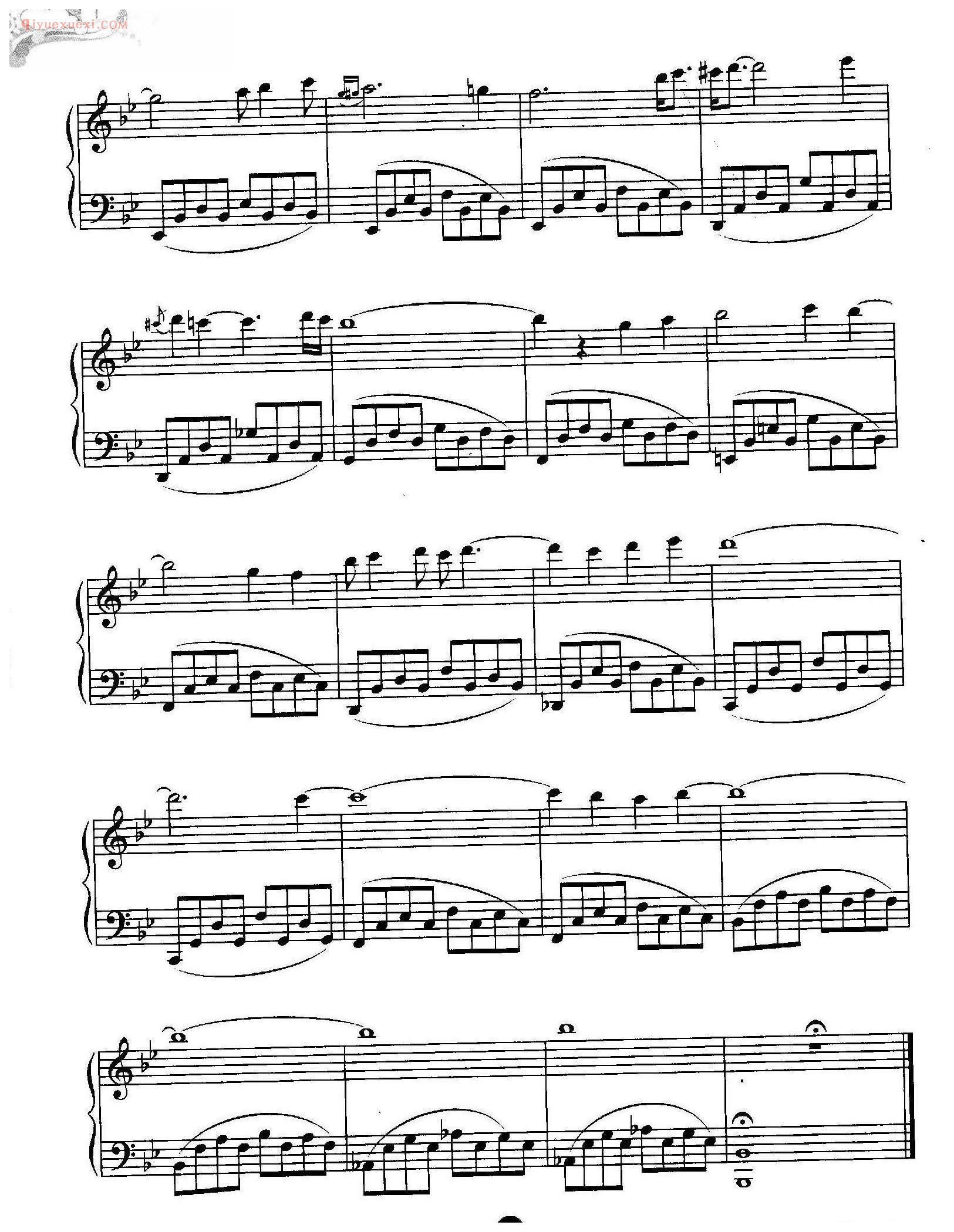 连连看背景音乐五线谱(1)_QQ游戏音乐钢琴曲