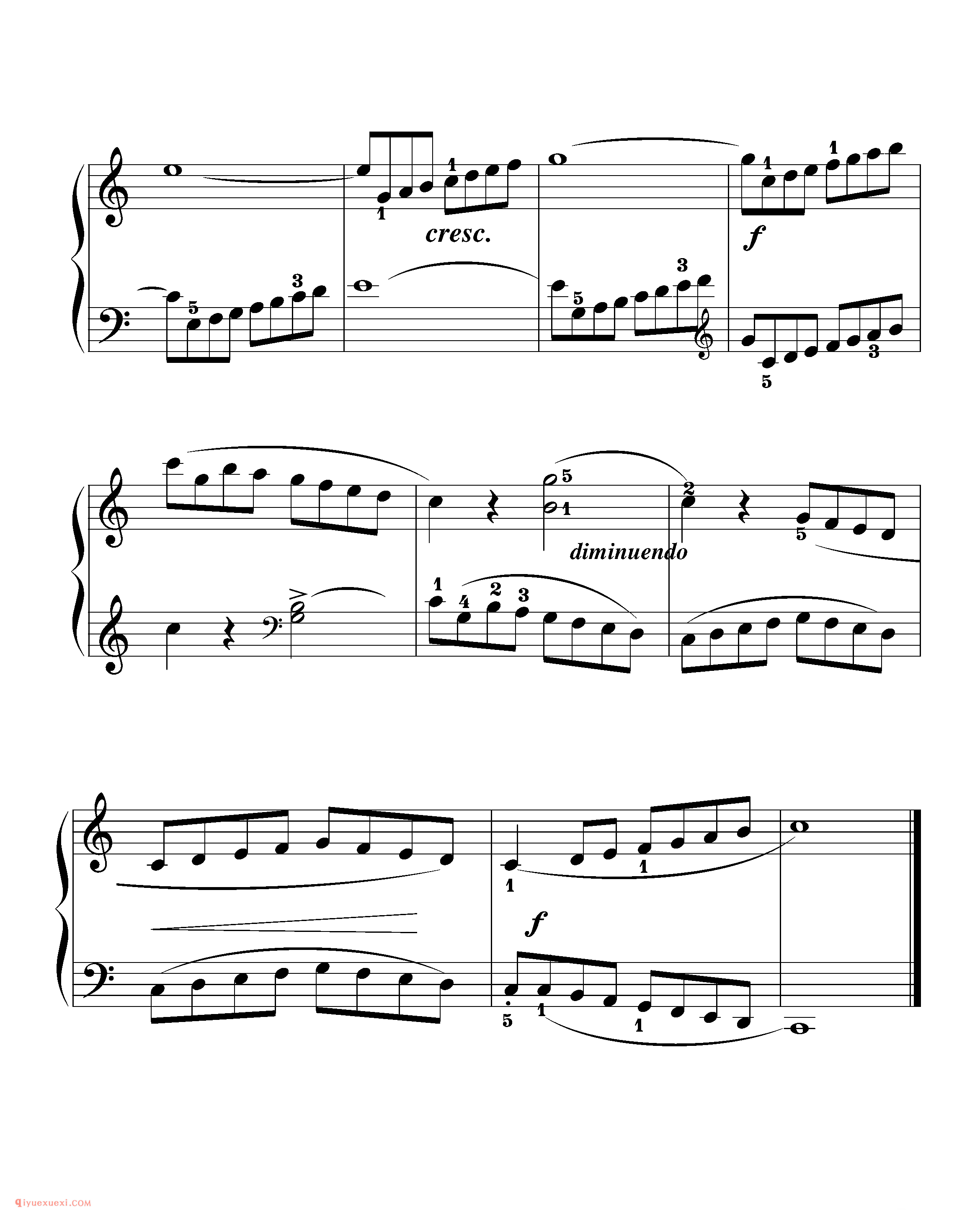 拜厄钢琴练习曲NO.83_拜尔(拜厄)钢琴基本教程练习曲第83首_五线谱