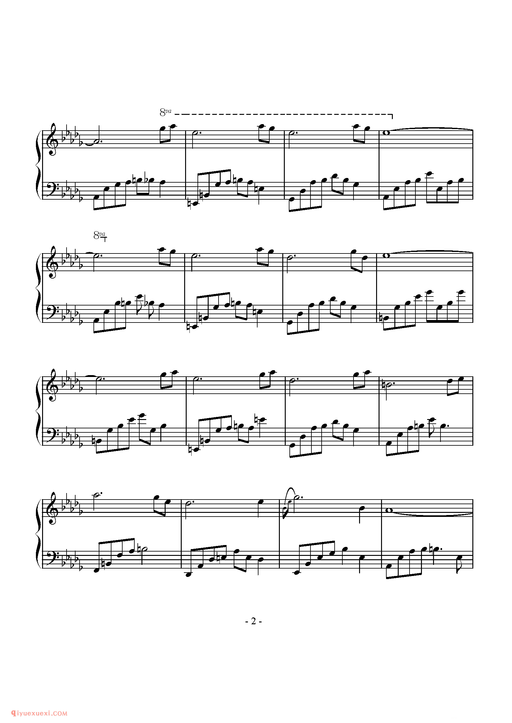 石进《夜的钢琴曲Ⅱ》_忘了我爱你钢琴五线谱