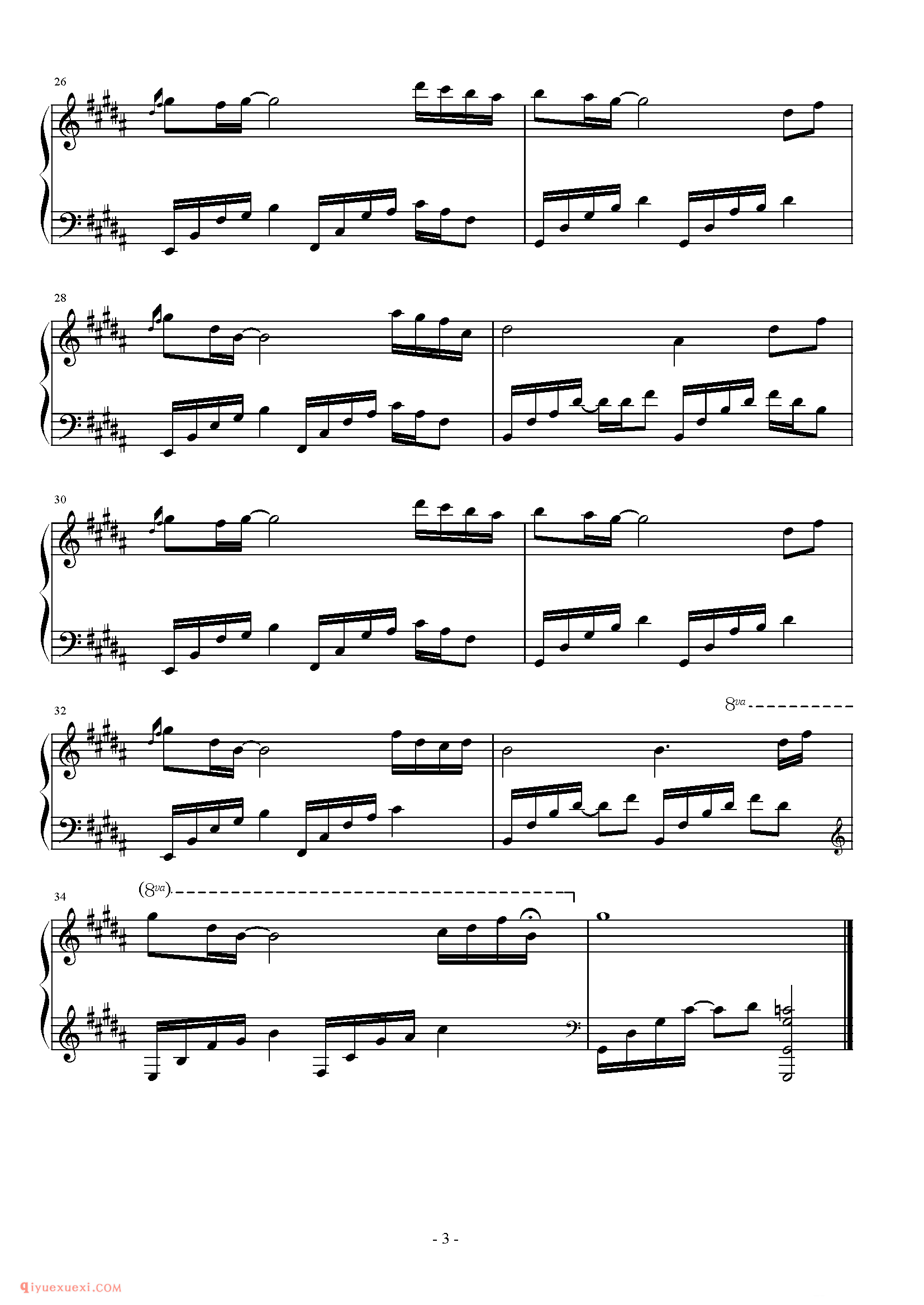 石进《夜的钢琴曲Ⅱ》_白羊座的忧伤钢琴五线谱