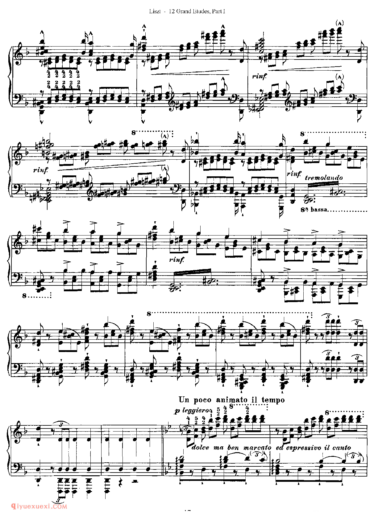 李斯特超级技巧练习曲[Franz Lisz-12 Grand Etudes-PartⅠ]No. 4,in D Minor