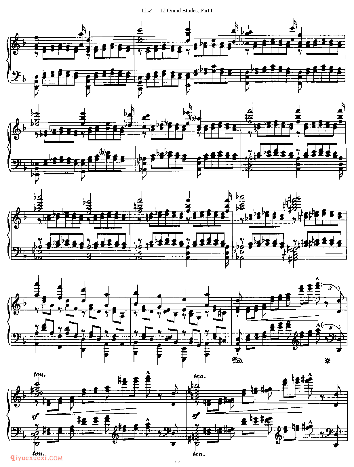 李斯特超级技巧练习曲[Franz Lisz-12 Grand Etudes-PartⅠ]No. 4,in D Minor