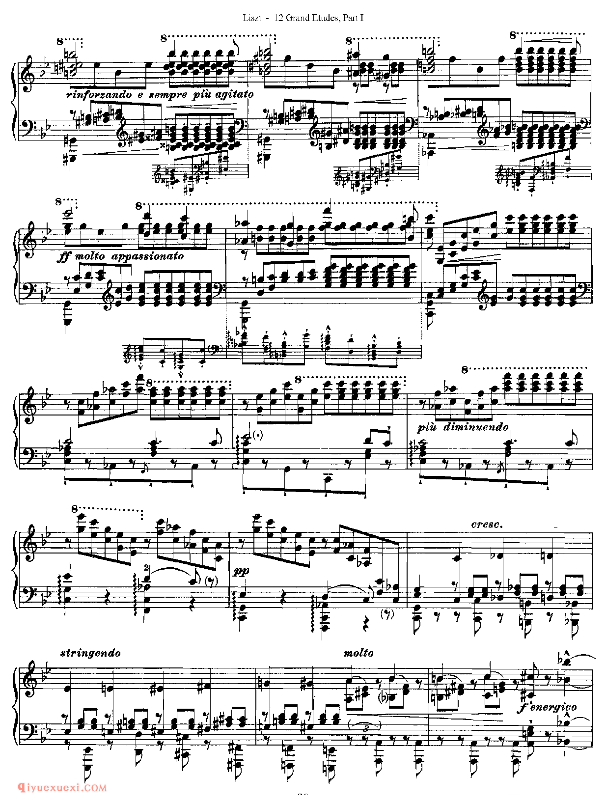 李斯特超级技巧练习曲[Franz Lisz-12 Grand Etudes-PartⅠ]No. 4,in D Minor