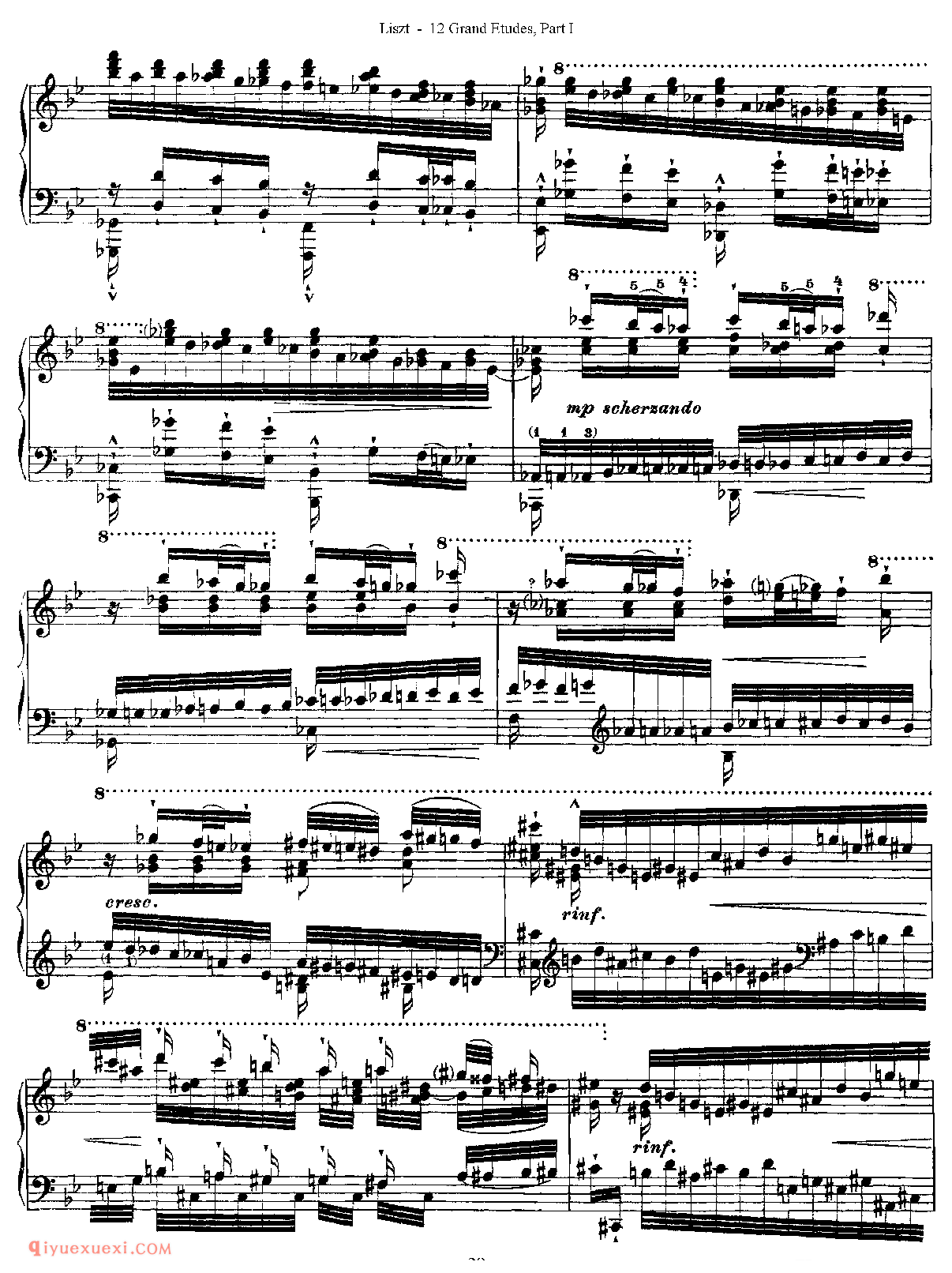 李斯特超级技巧练习曲[Franz Lisz-12 Grand Etudes-PartⅠ]No. 5,in Bb Major