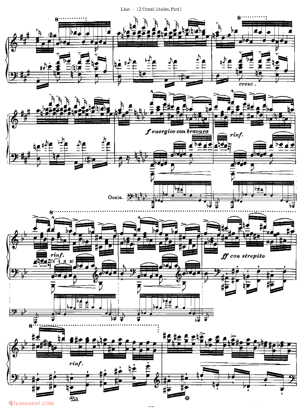 李斯特超级技巧练习曲[Franz Lisz-12 Grand Etudes-PartⅠ]No. 5,in Bb Major