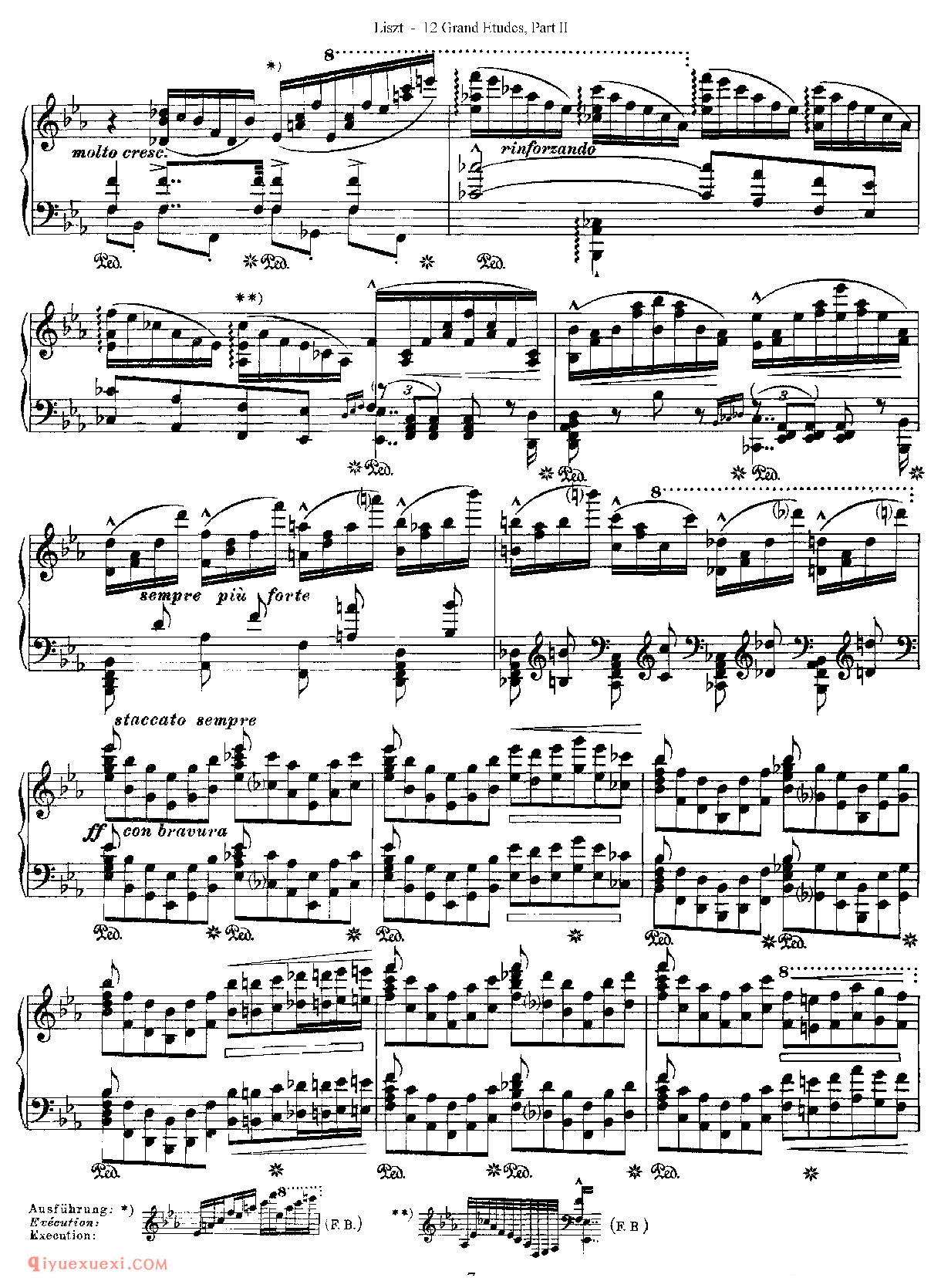 李斯特超级技巧练习曲[Franz Lisz-12 Grand Etudes-PartⅡ]No. 7,in Eb Major