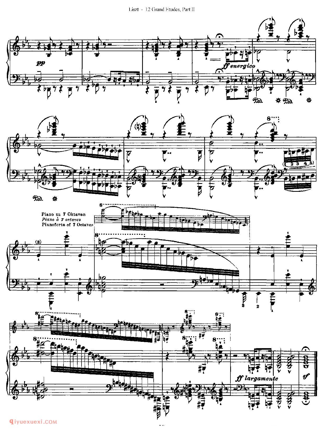 李斯特超级技巧练习曲[Franz Lisz-12 Grand Etudes-PartⅡ]No. 7,in Eb Major