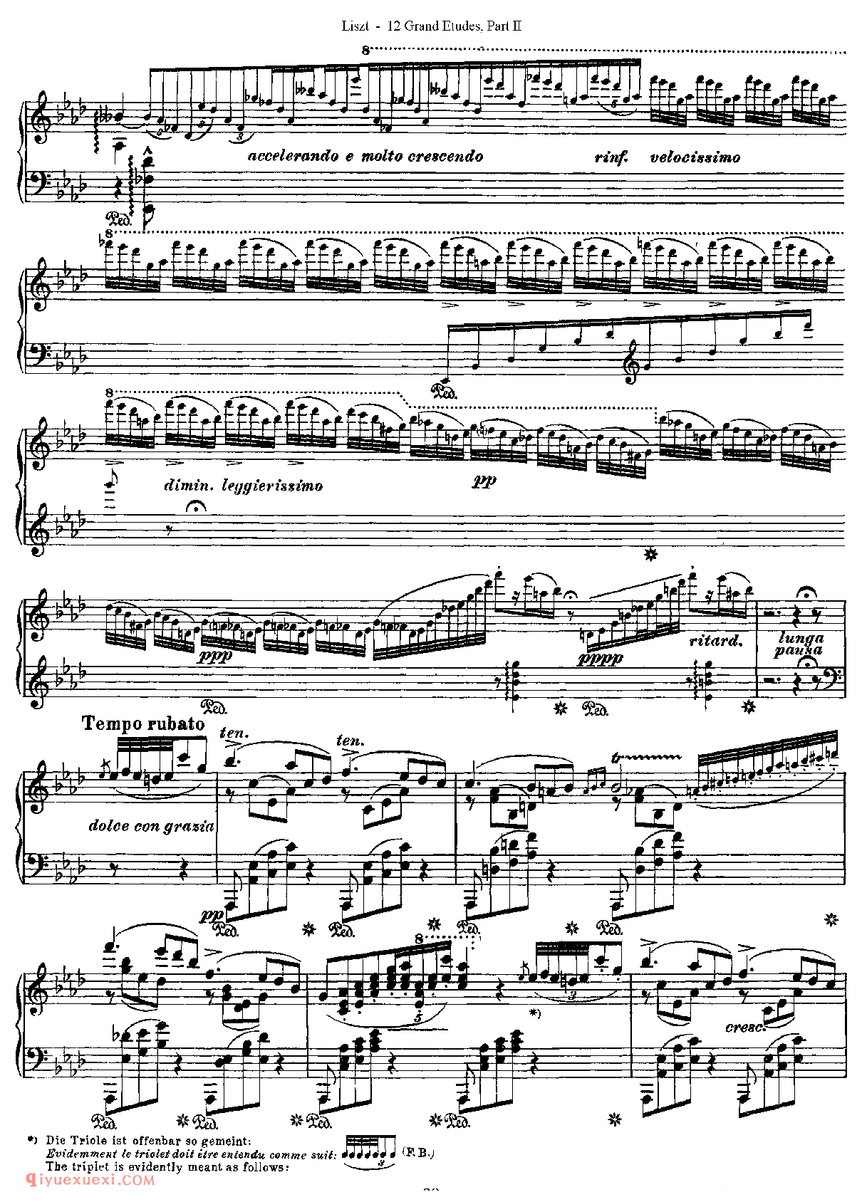 李斯特超级技巧练习曲[Franz Lisz-12 Grand Etudes-PartⅡ]No. 9,in Ab Major