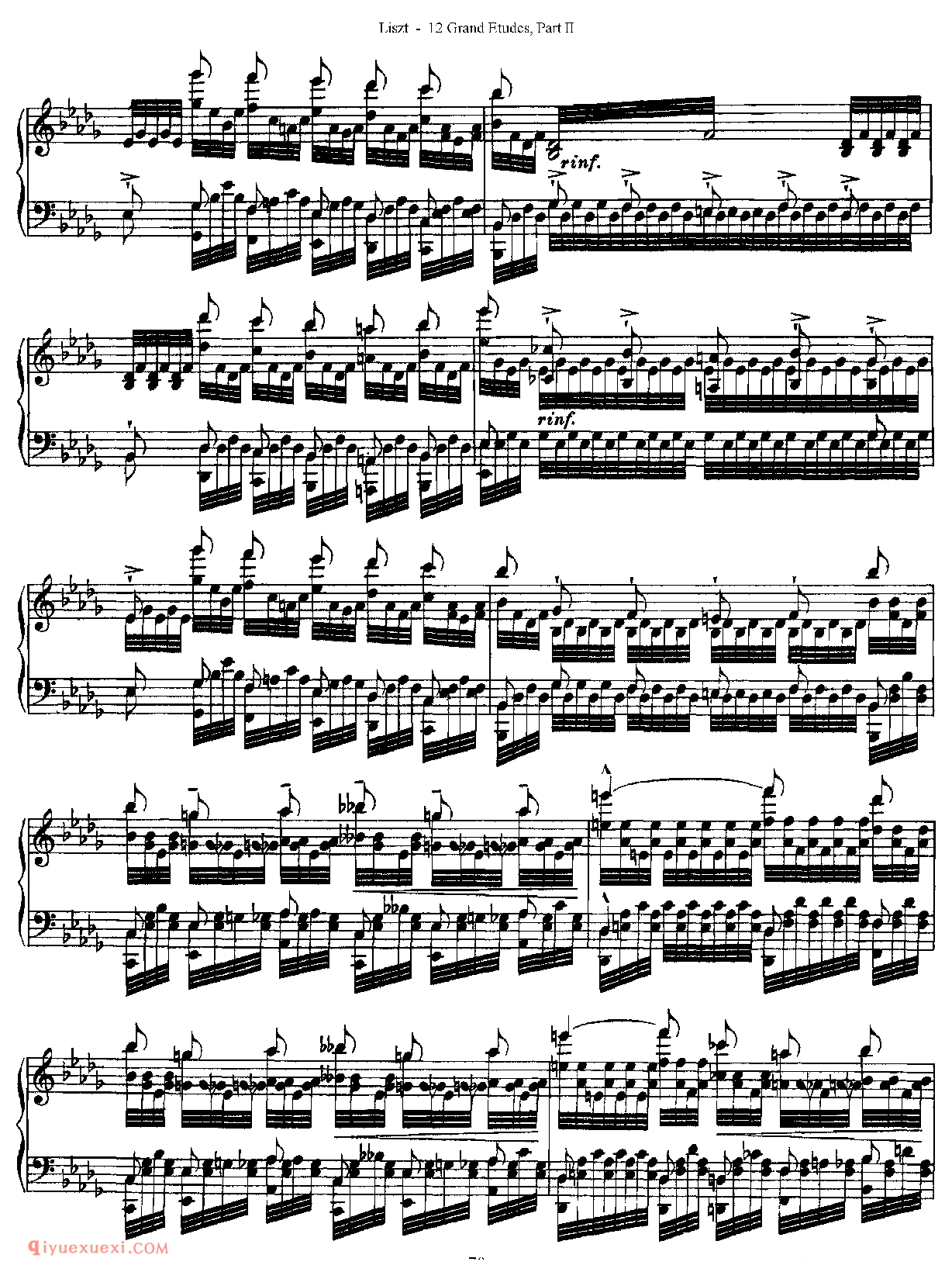李斯特超级技巧练习曲[Franz Lisz-12 Grand Etudes-PartⅡ]No. 12,in Bb Minor